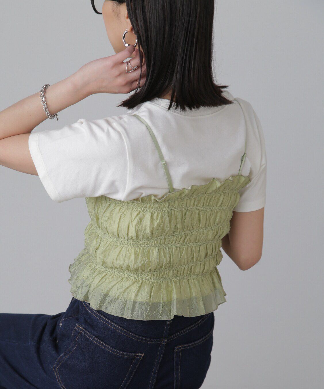  「ギャザーシャーリングビスチェ」|シャツ・ブラウス|