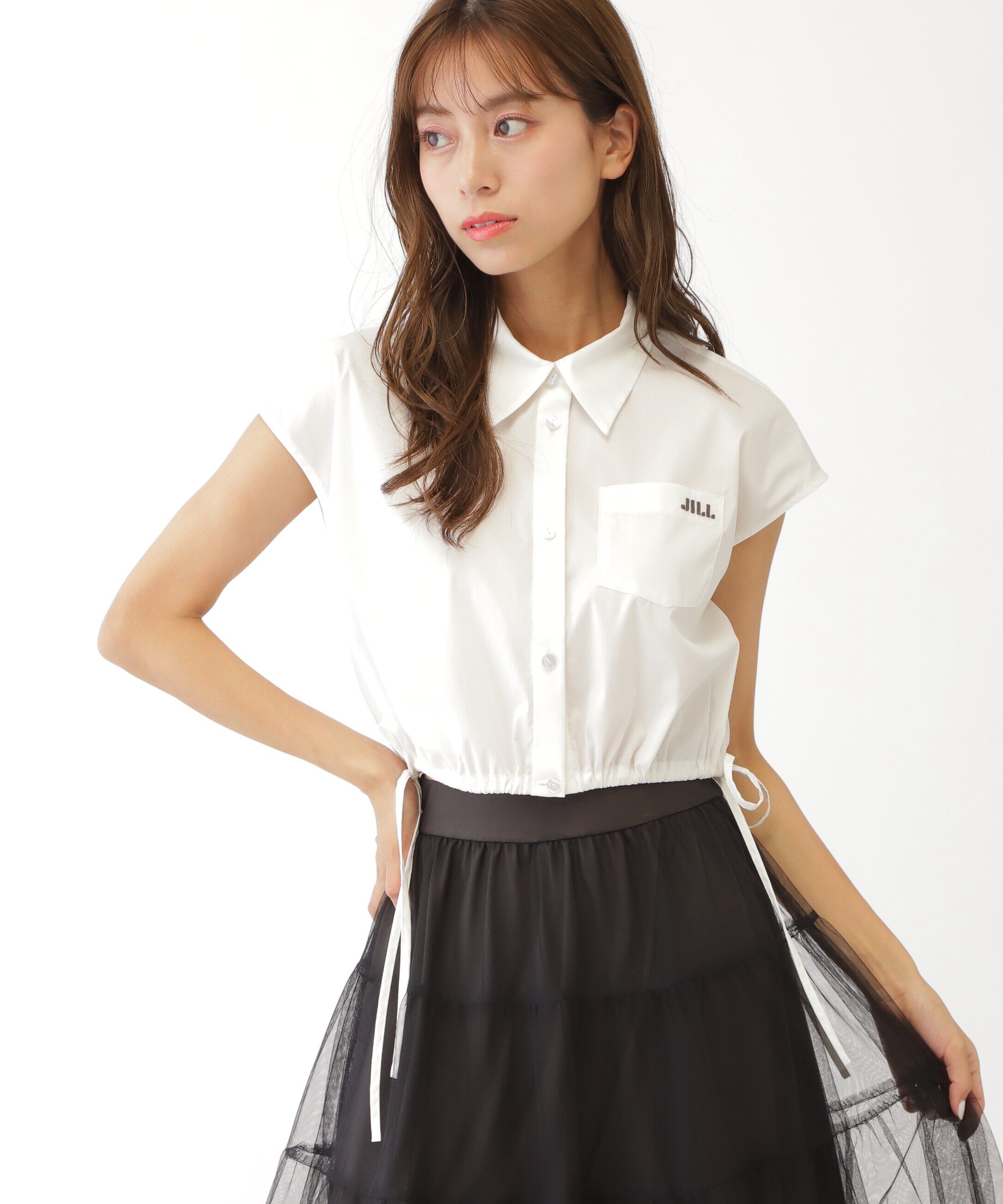  「ウエストリボンノースリーブシャツ」|シャツ・ブラウス|