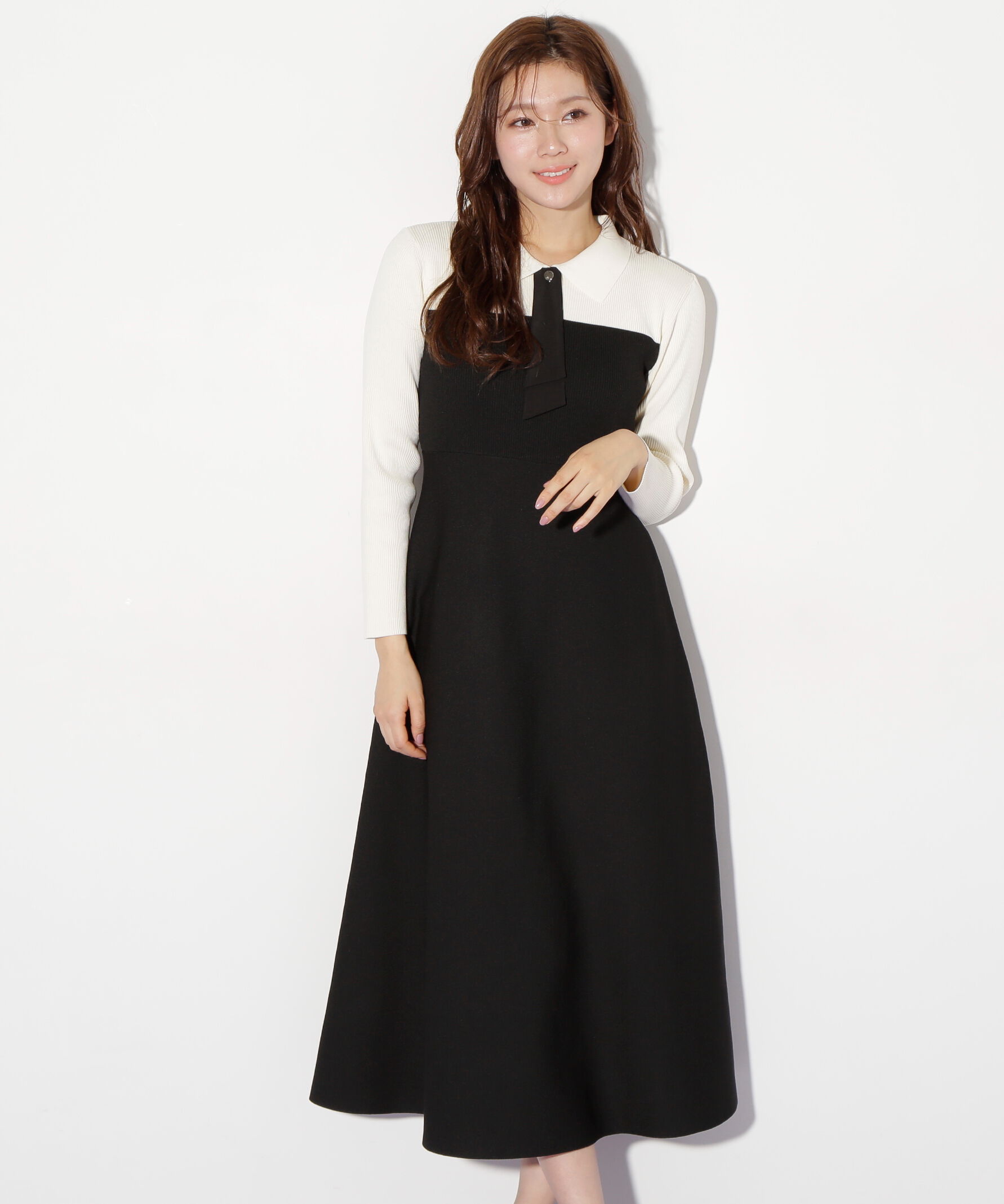  「2wayタイ付ソウバリフレアワンピース」|ワンピース|