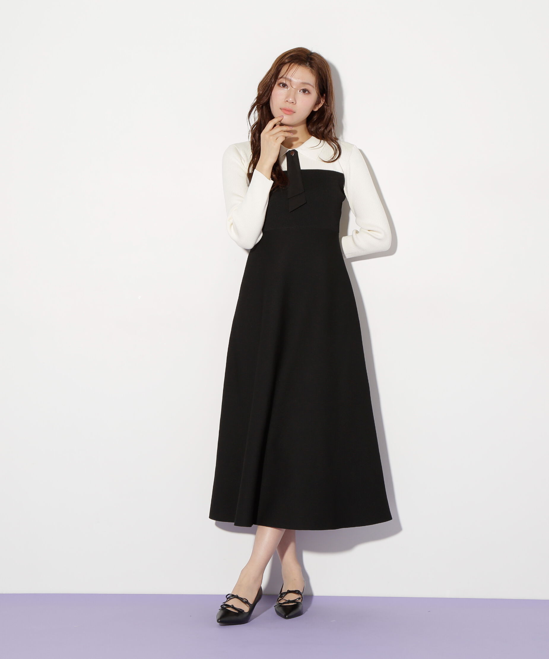  「2wayタイ付ソウバリフレアワンピース」|ワンピース|