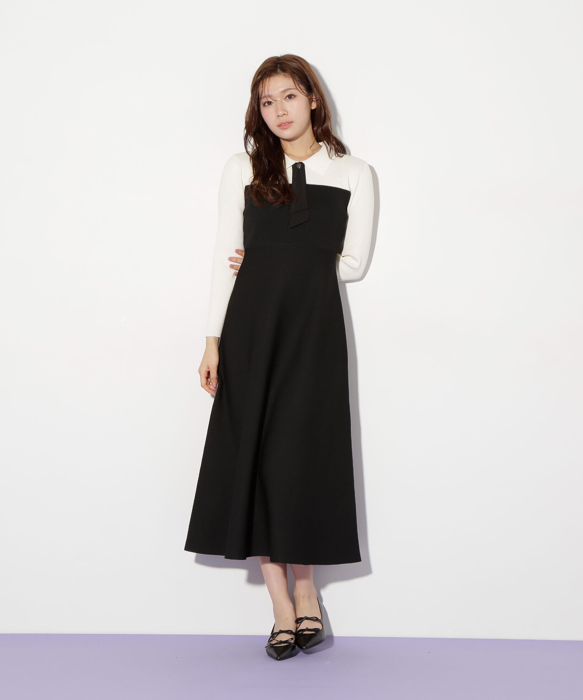  「2wayタイ付ソウバリフレアワンピース」|ワンピース|