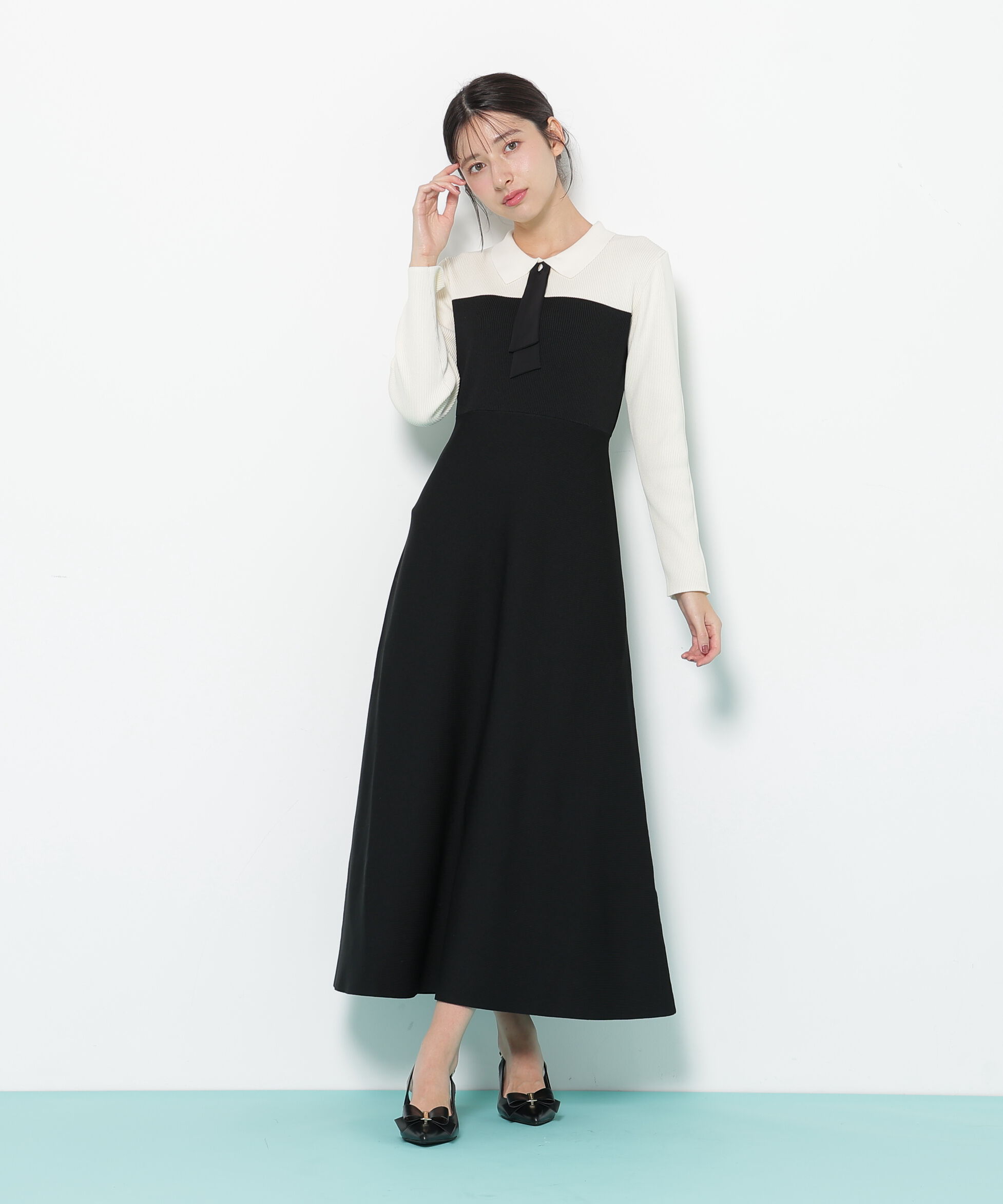  「2wayタイ付ソウバリフレアワンピース」|ワンピース|