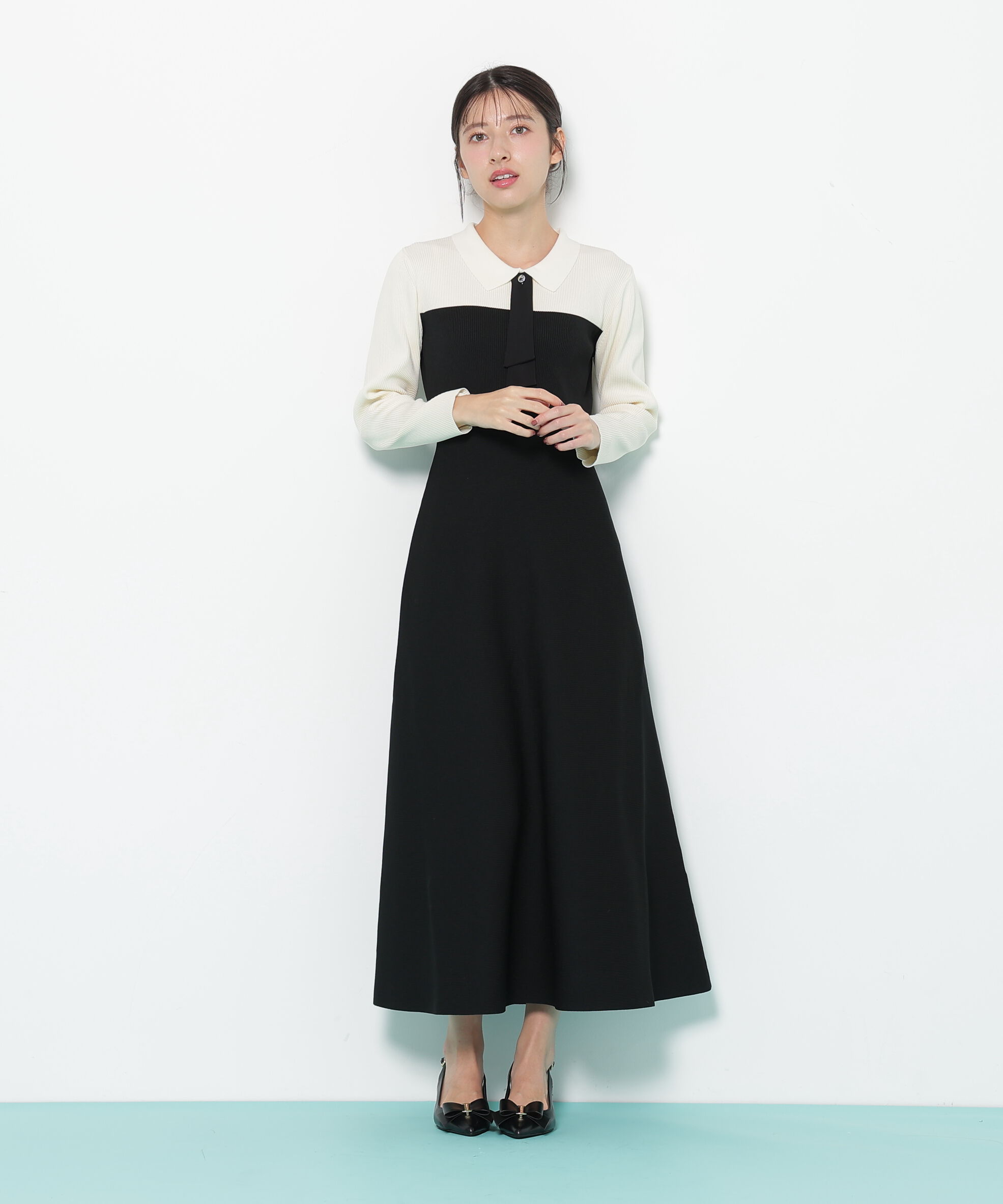  「2wayタイ付ソウバリフレアワンピース」|ワンピース|