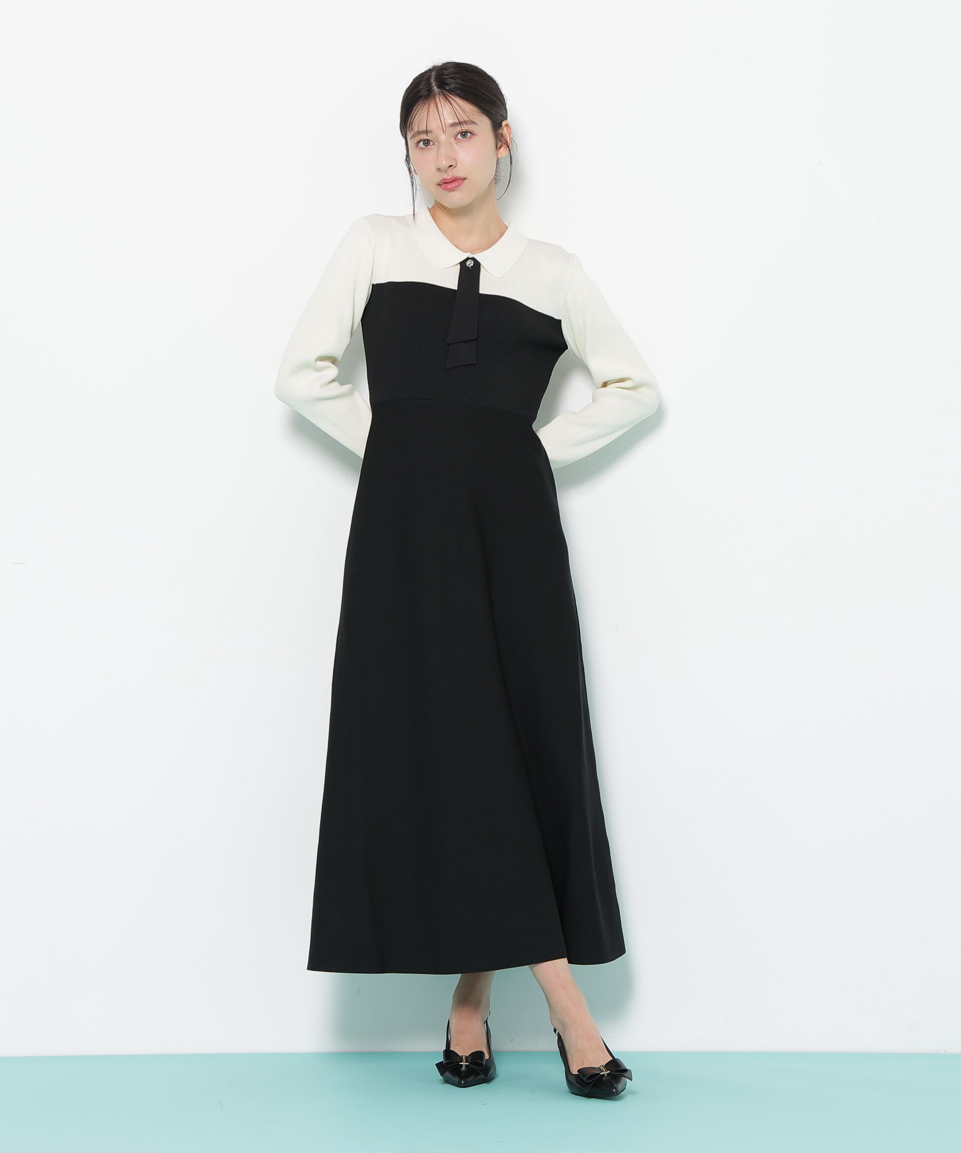  「2wayタイ付ソウバリフレアワンピース」|ワンピース|