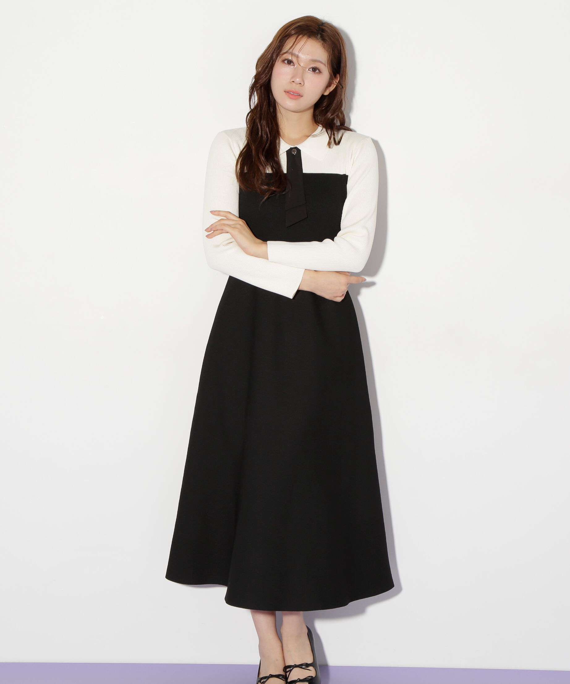  「2wayタイ付ソウバリフレアワンピース」|ワンピース|