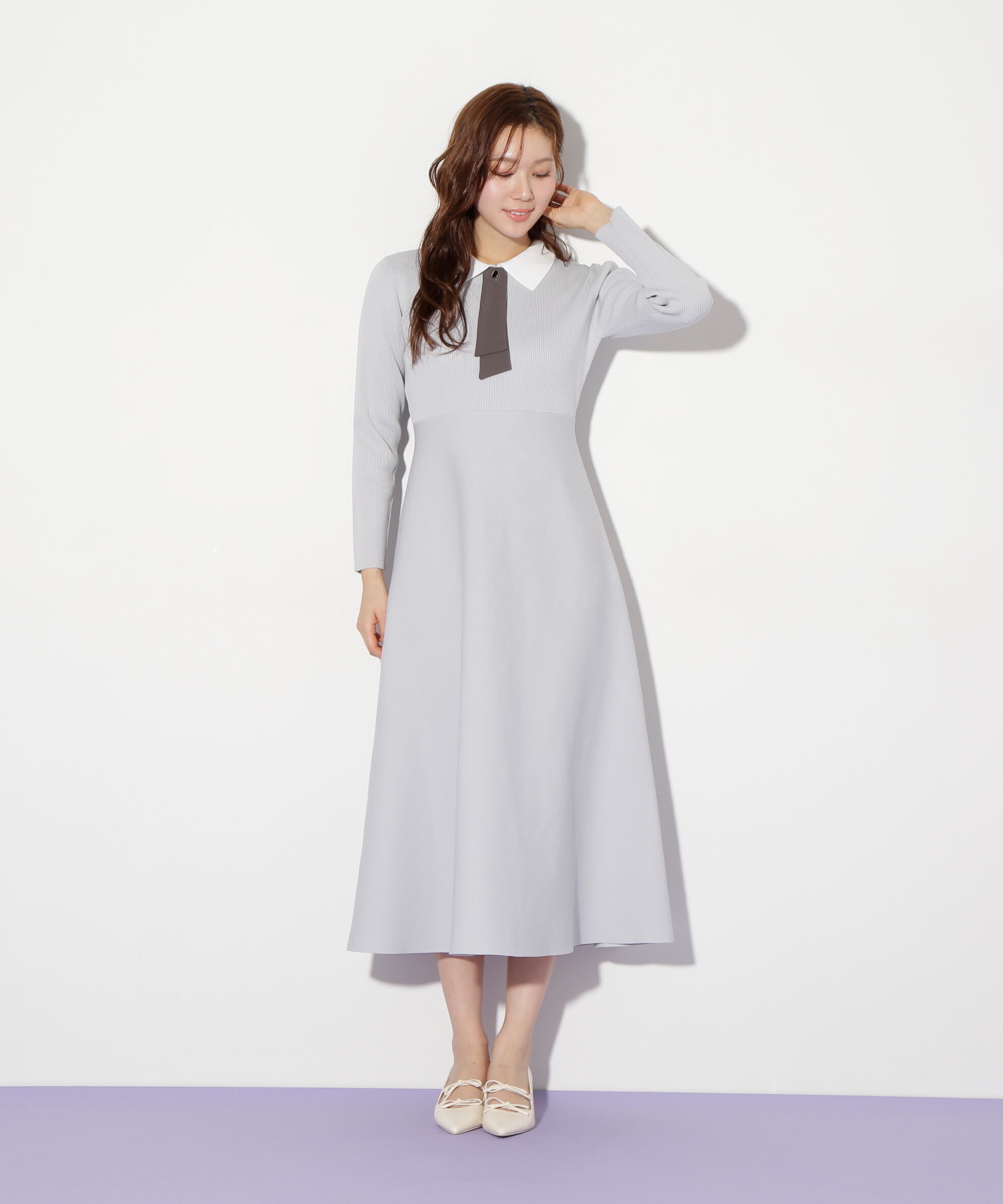  「2wayタイ付ソウバリフレアワンピース」|ワンピース|