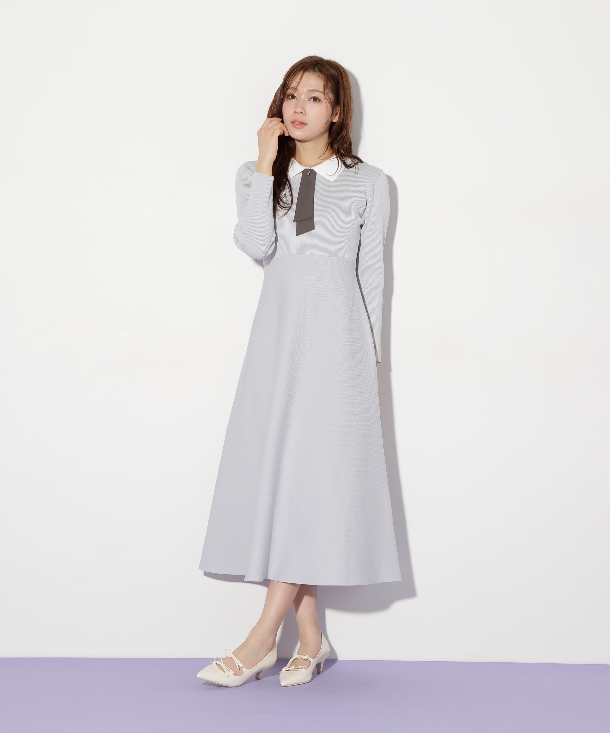  「2wayタイ付ソウバリフレアワンピース」|ワンピース|