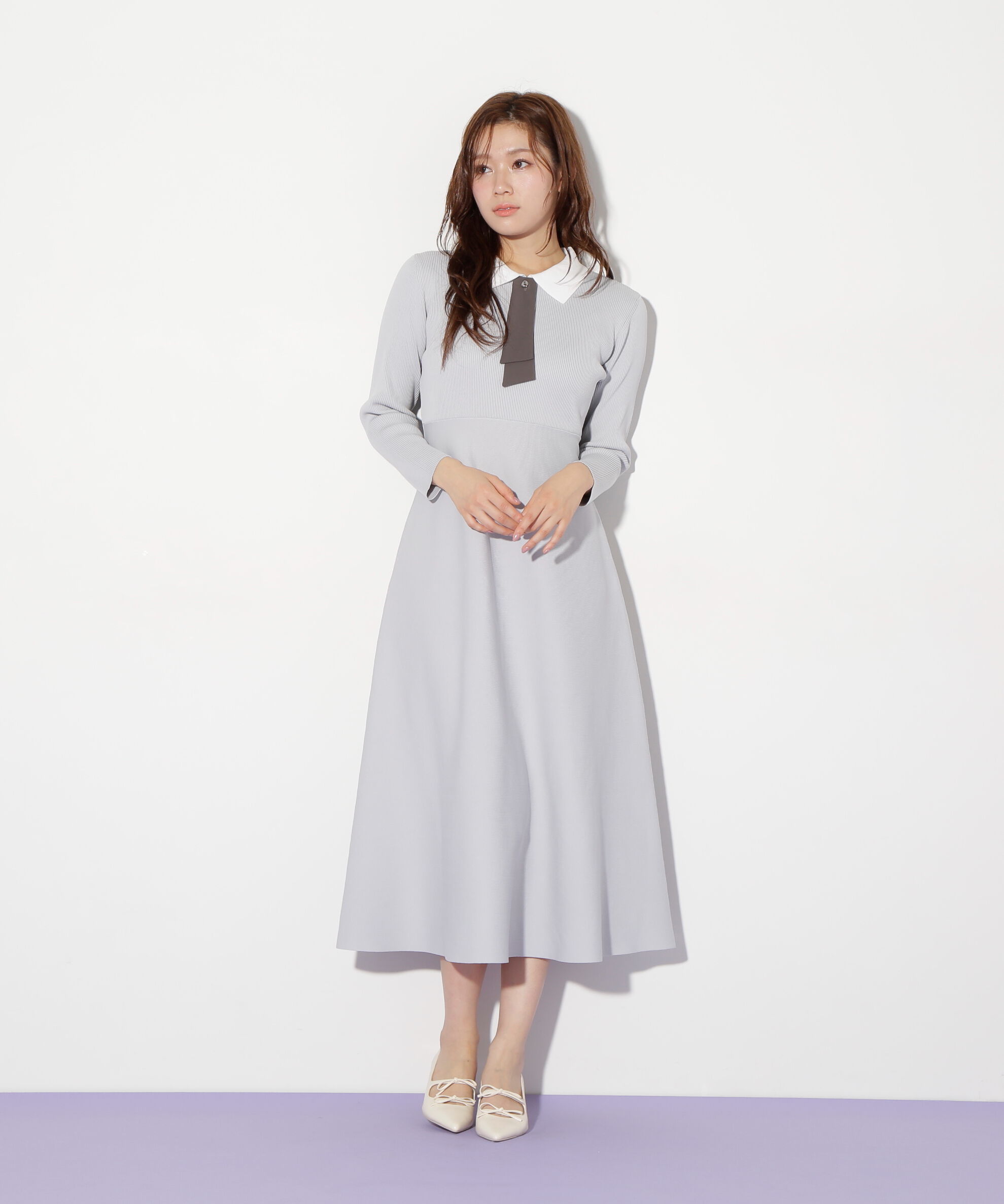  「2wayタイ付ソウバリフレアワンピース」|ワンピース|