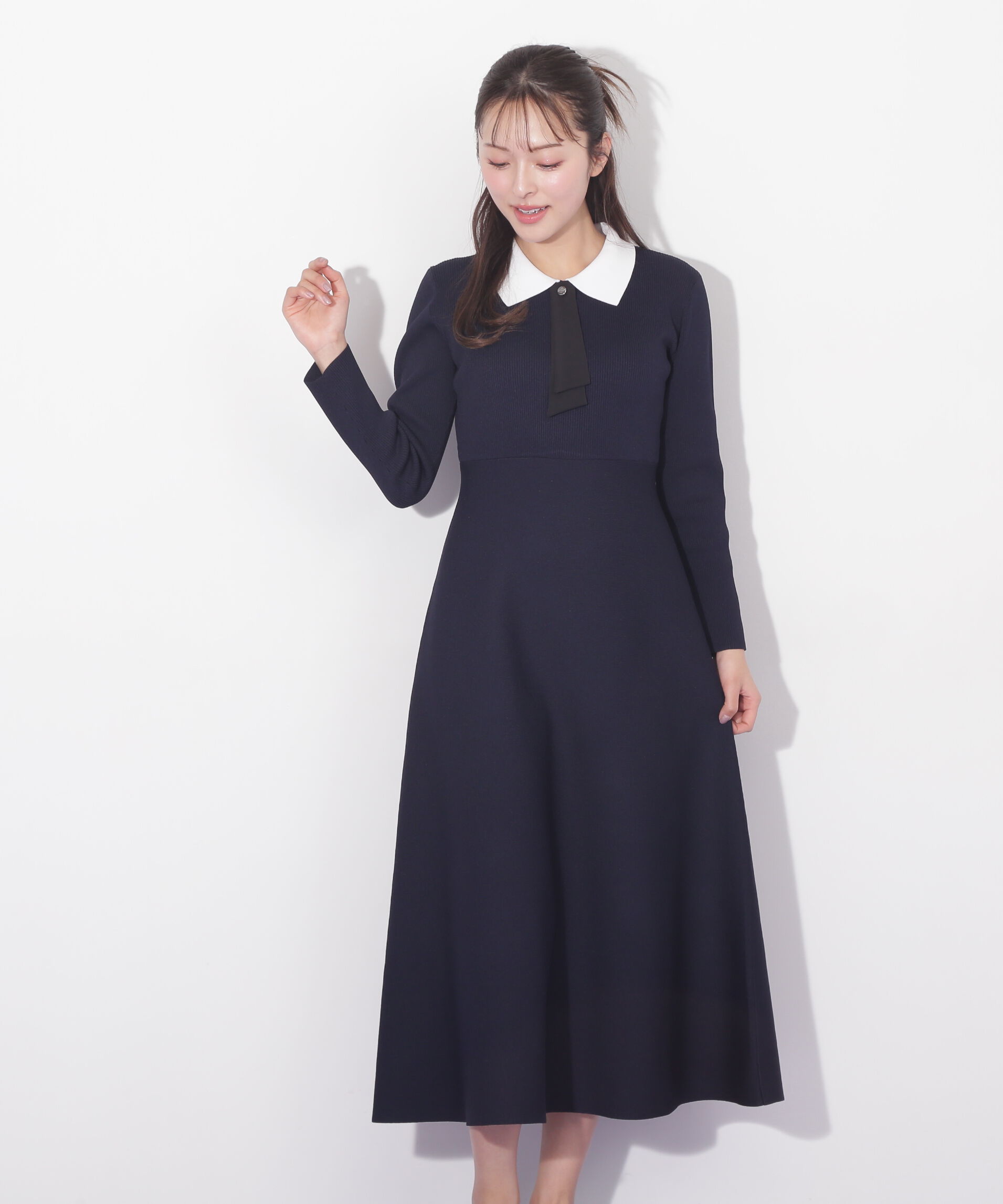  「2wayタイ付ソウバリフレアワンピース」|ワンピース|