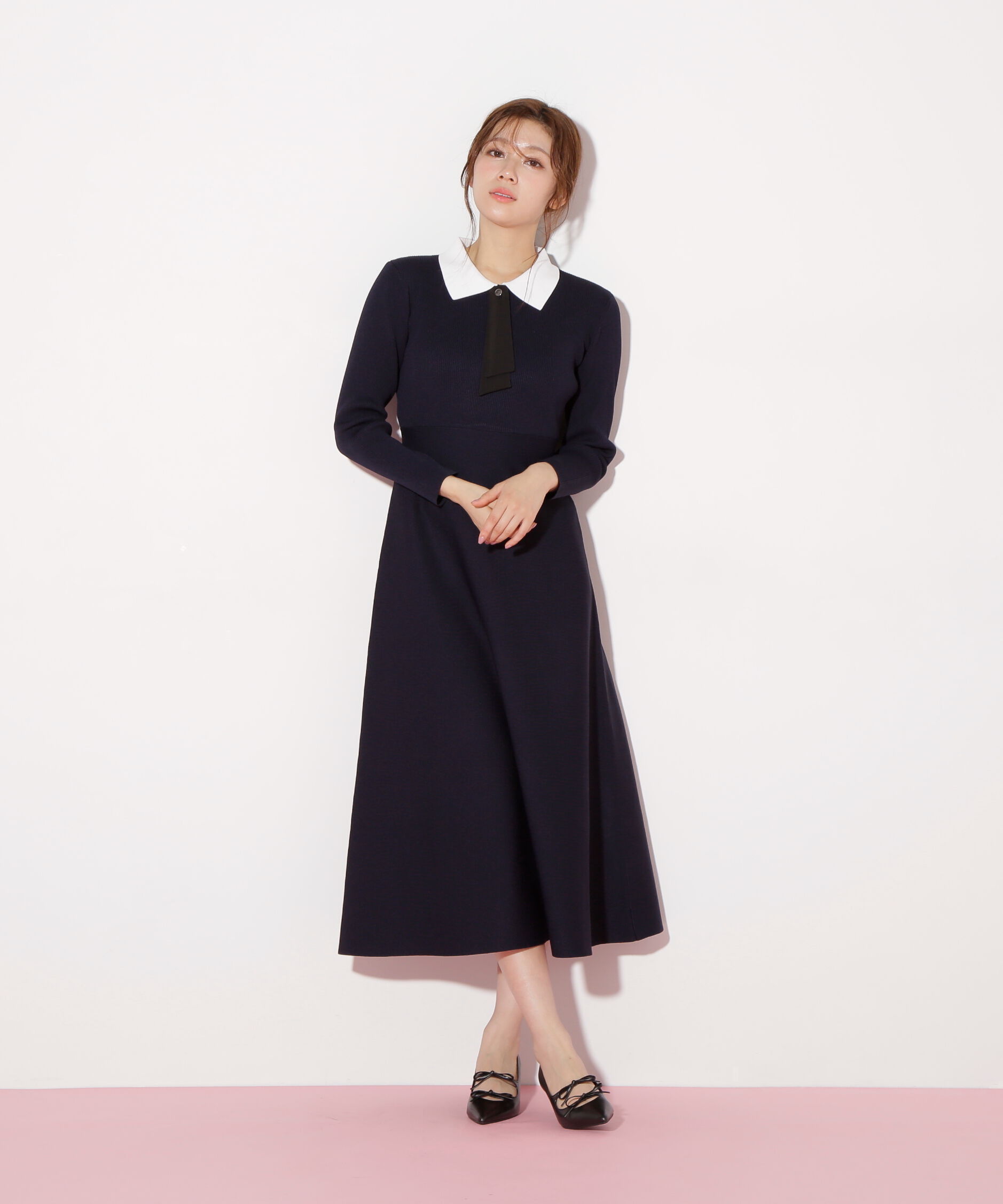  「2wayタイ付ソウバリフレアワンピース」|ワンピース|