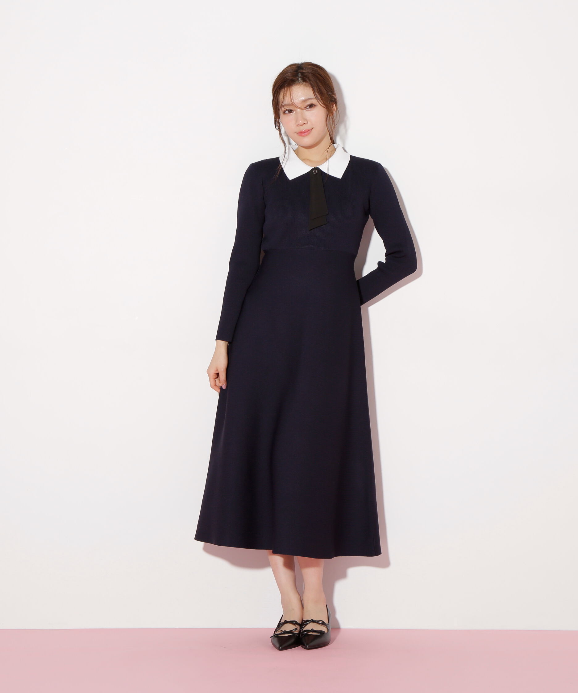  「2wayタイ付ソウバリフレアワンピース」|ワンピース|