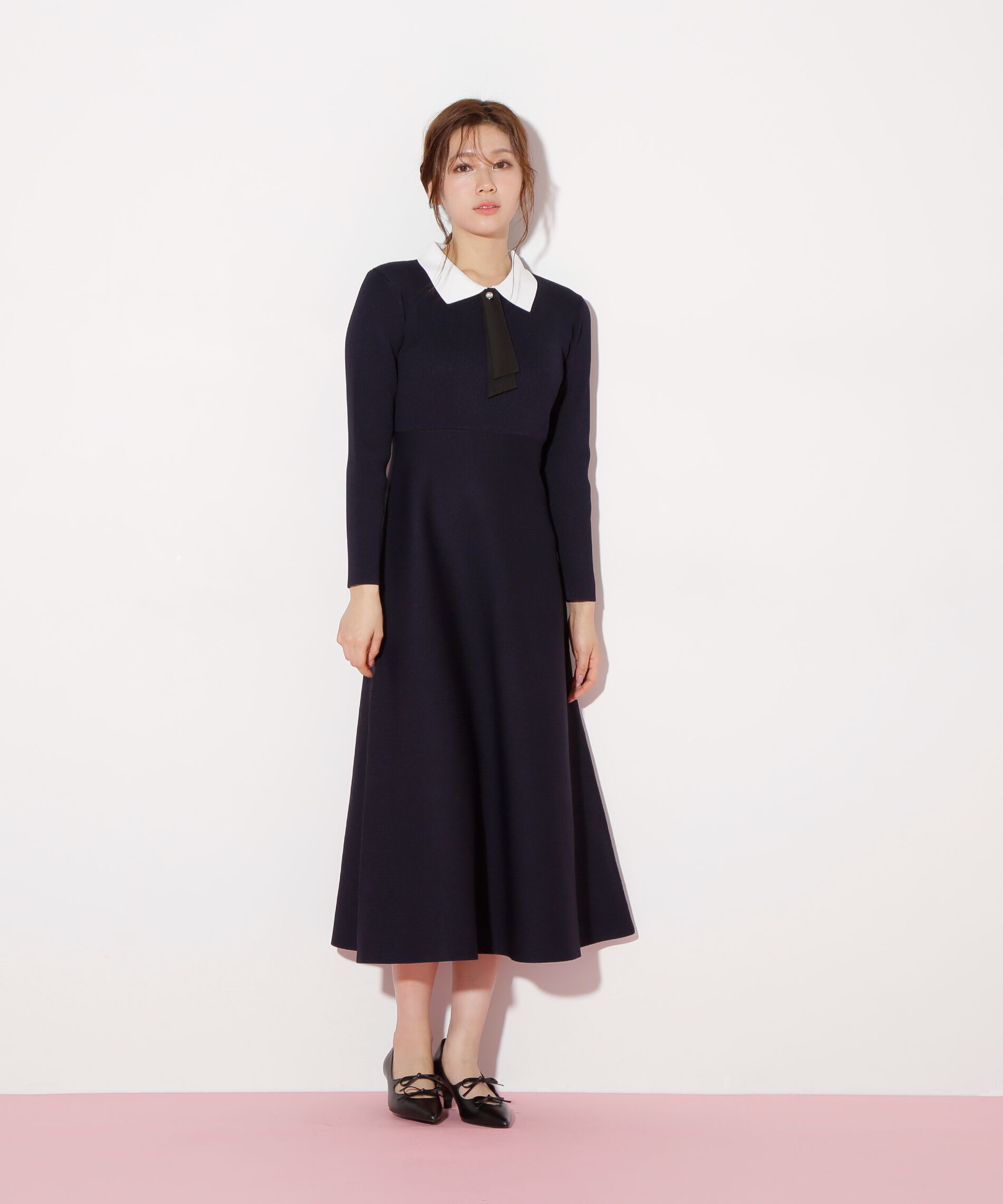  「2wayタイ付ソウバリフレアワンピース」|ワンピース|