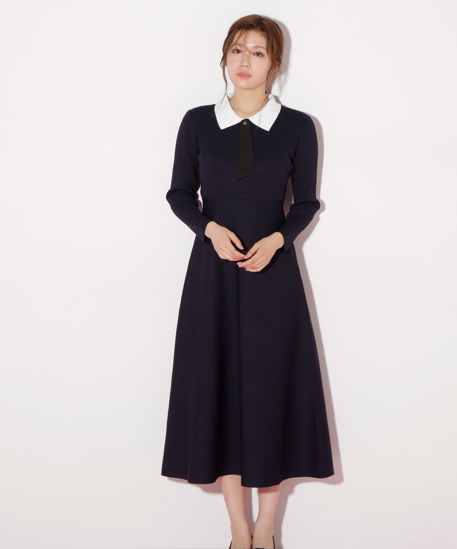  「2wayタイ付ソウバリフレアワンピース」|ワンピース|