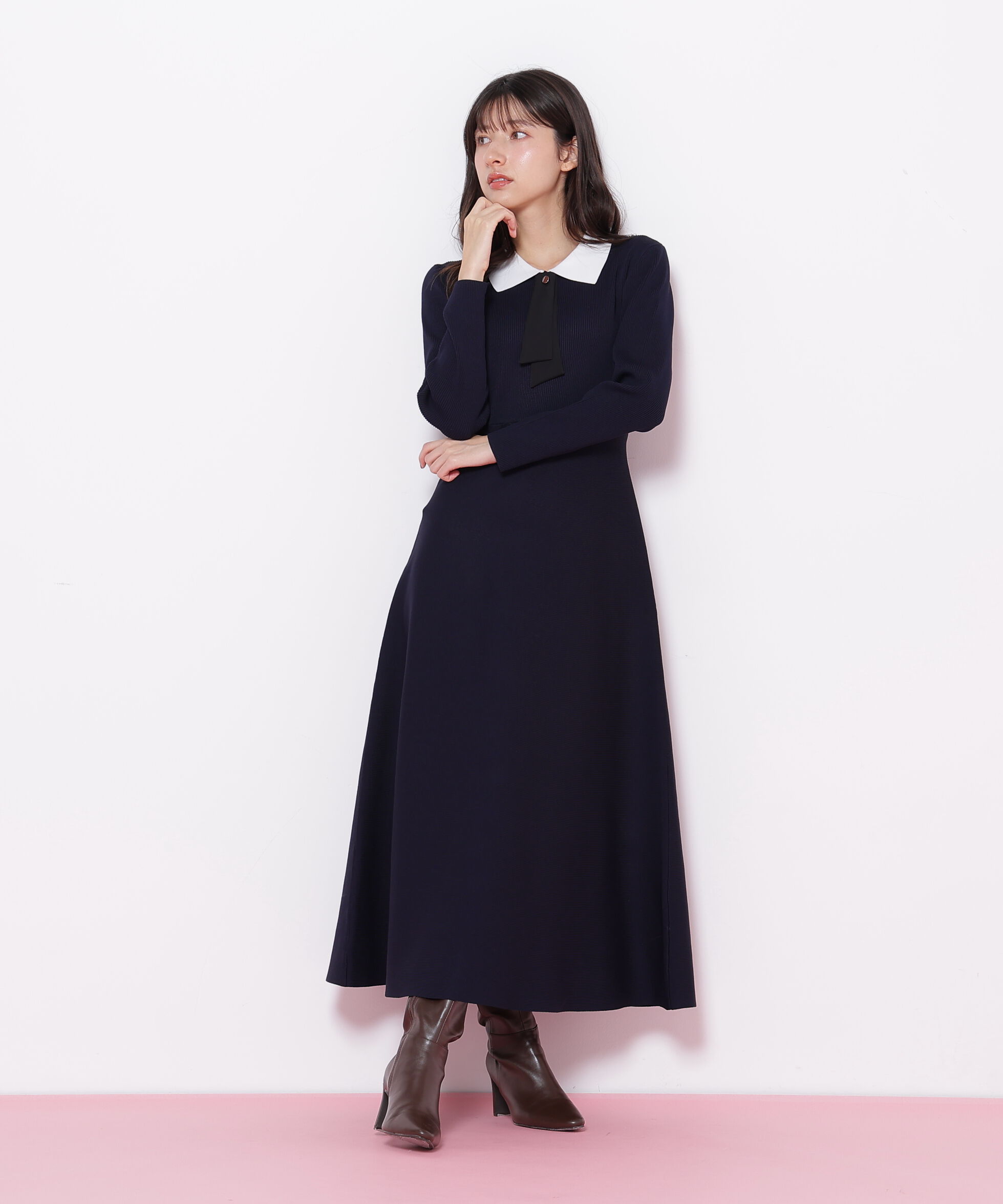  「2wayタイ付ソウバリフレアワンピース」|ワンピース|