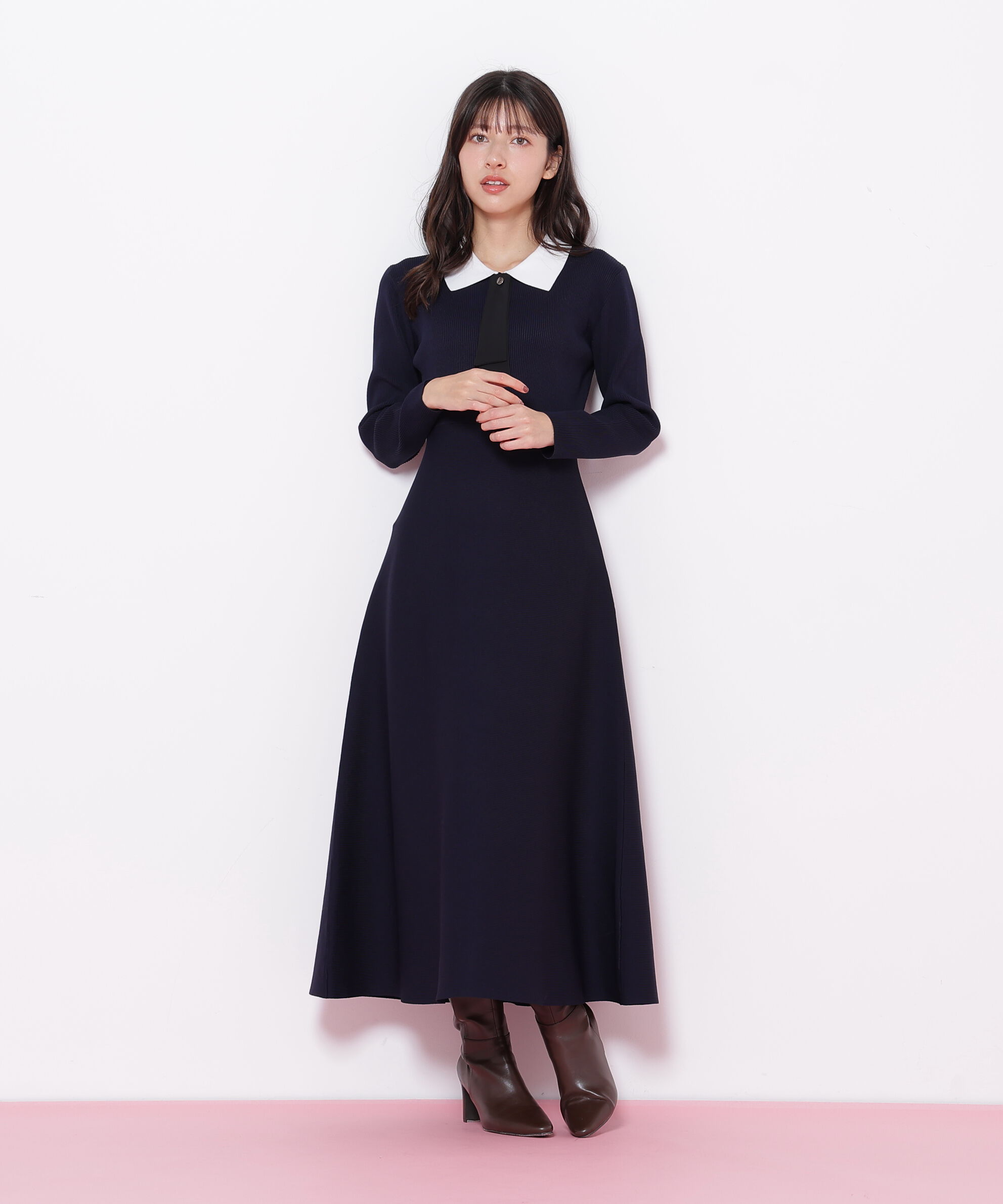  「2wayタイ付ソウバリフレアワンピース」|ワンピース|