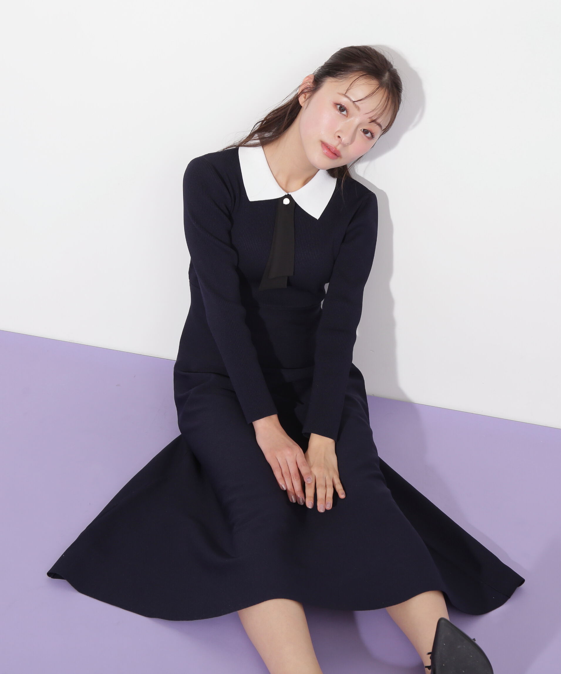  「2wayタイ付ソウバリフレアワンピース」|ワンピース|