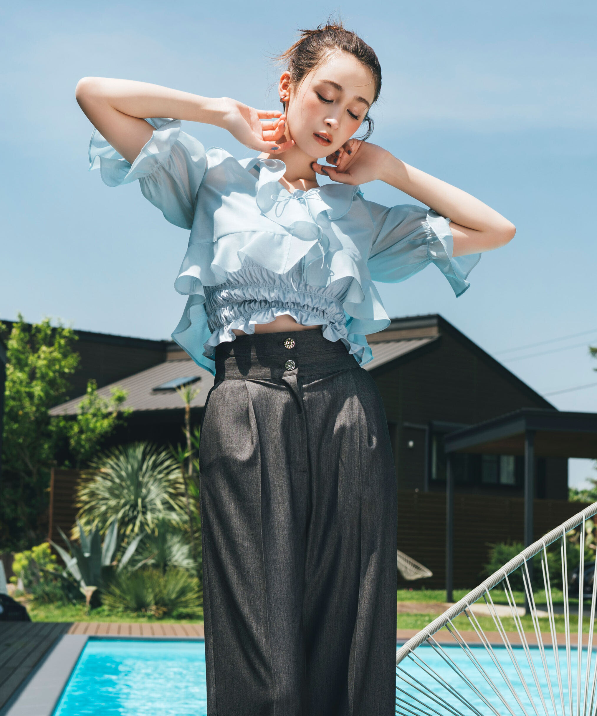  「ダブルウエストワイドパンツ」|その他|