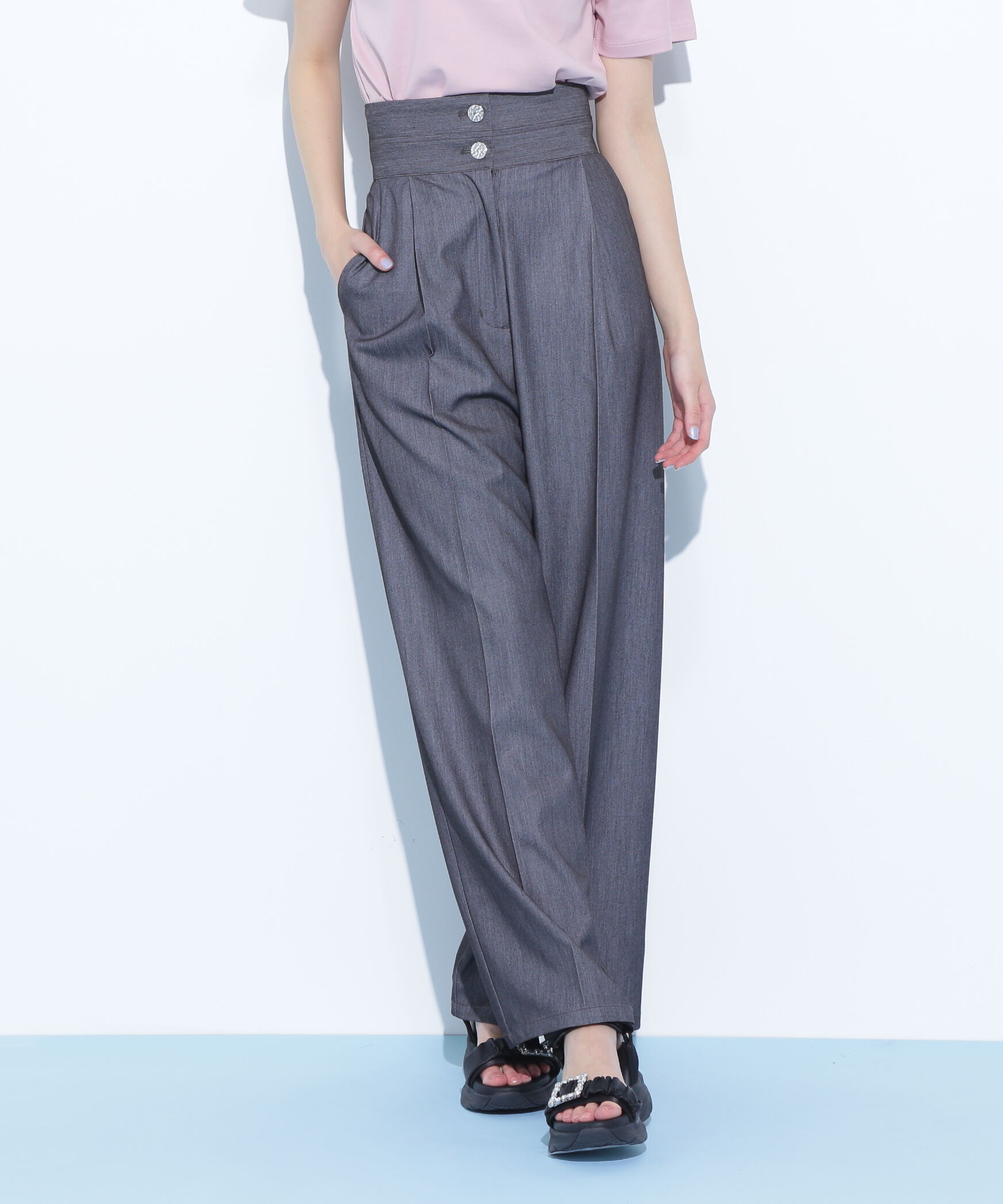  「ダブルウエストワイドパンツ」|その他|