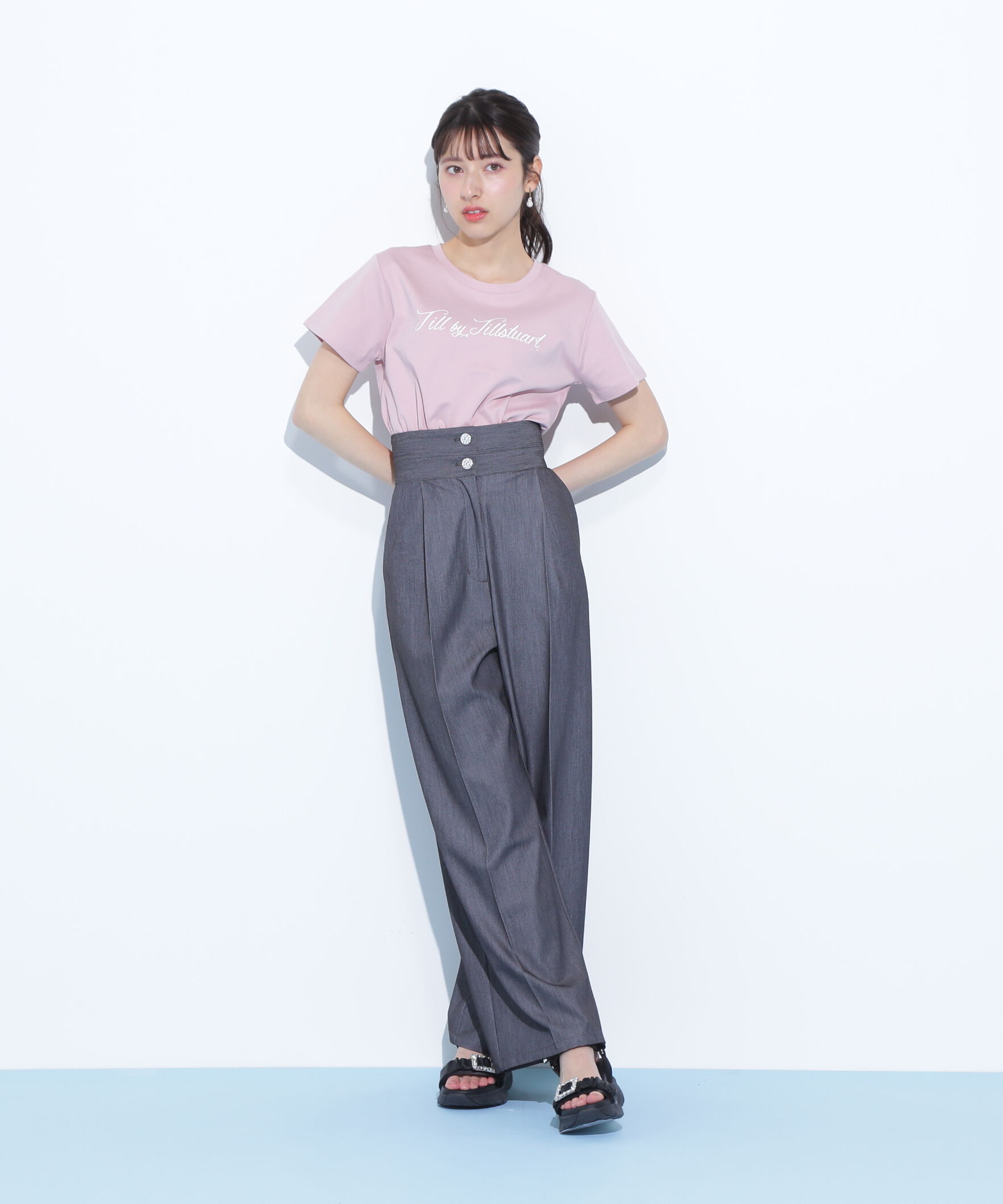  「ダブルウエストワイドパンツ」|その他|