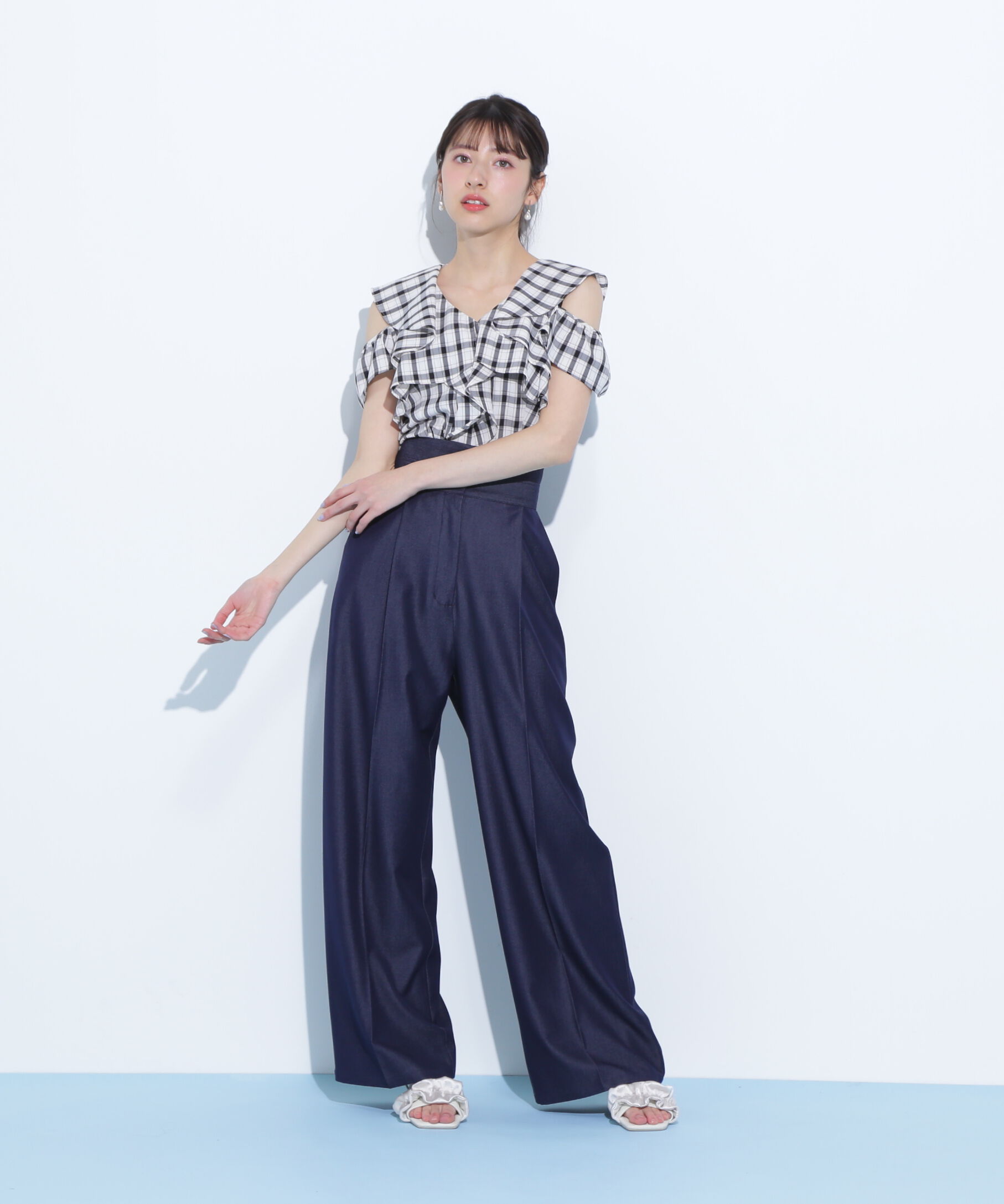  「ダブルウエストワイドパンツ」|その他|