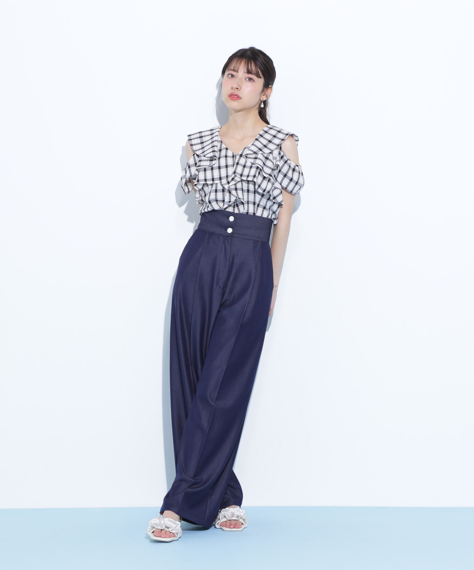  「ダブルウエストワイドパンツ」|その他|