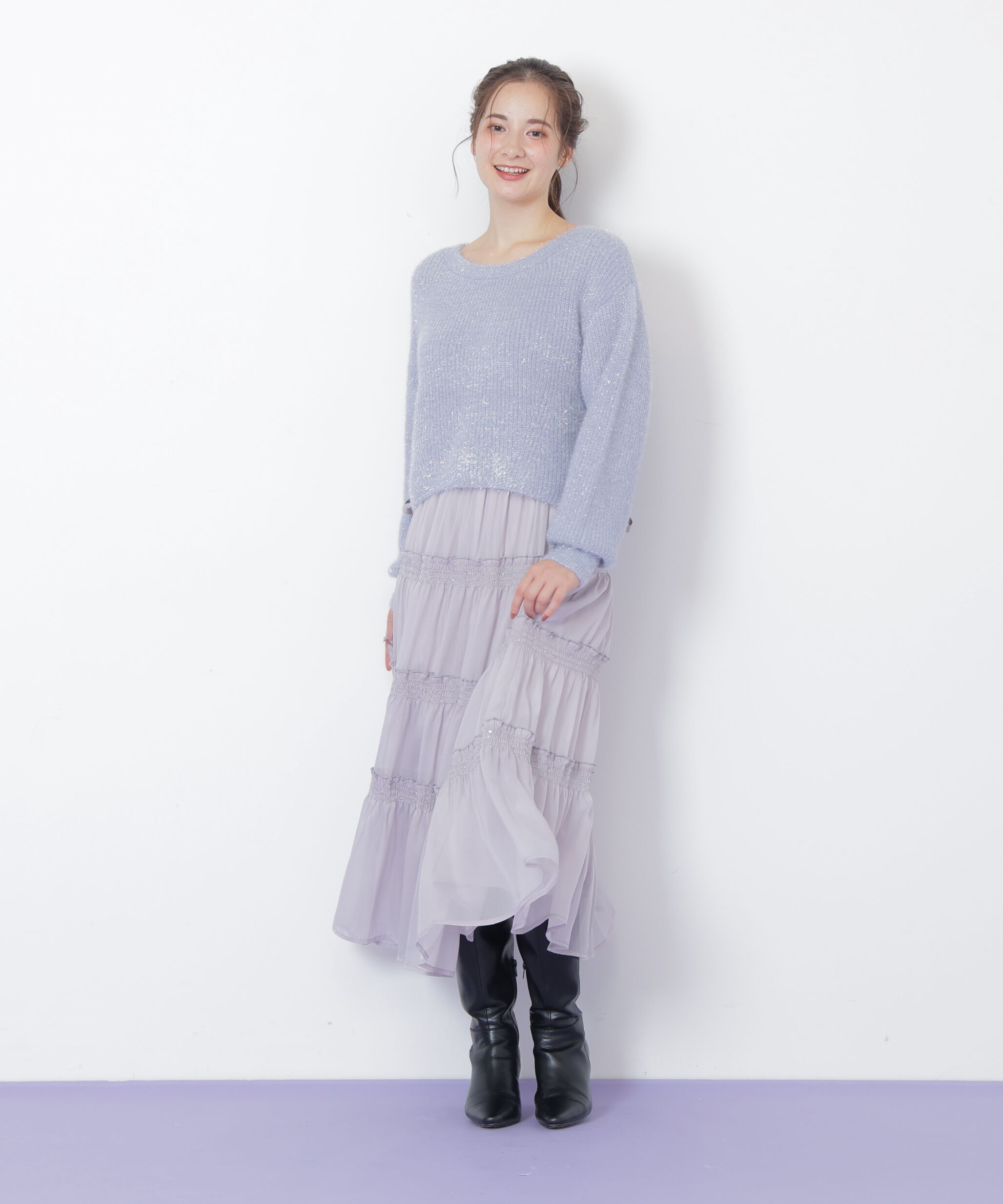  「シャイニーティアードスカート」|スカート|