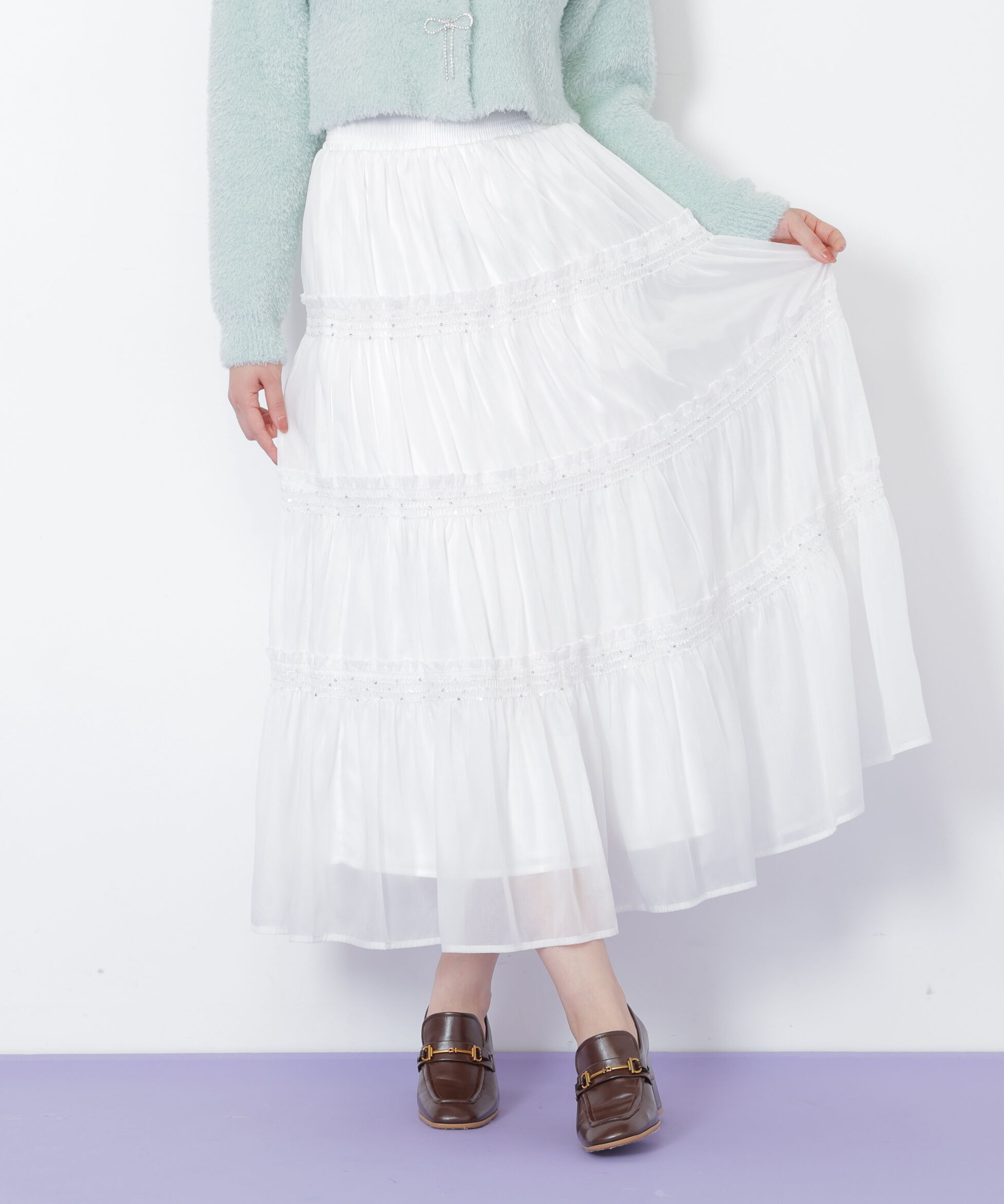  「シャイニーティアードスカート」|スカート|