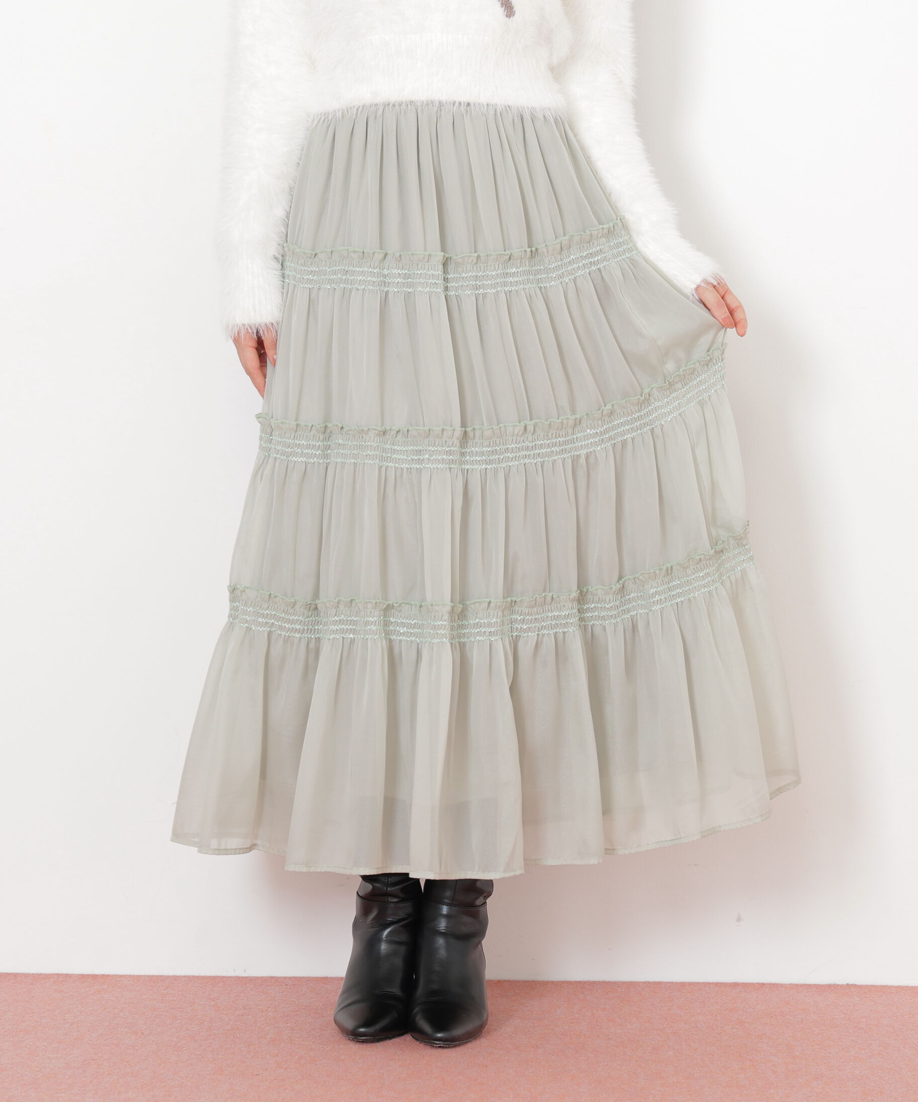  「シャイニーティアードスカート」|スカート|