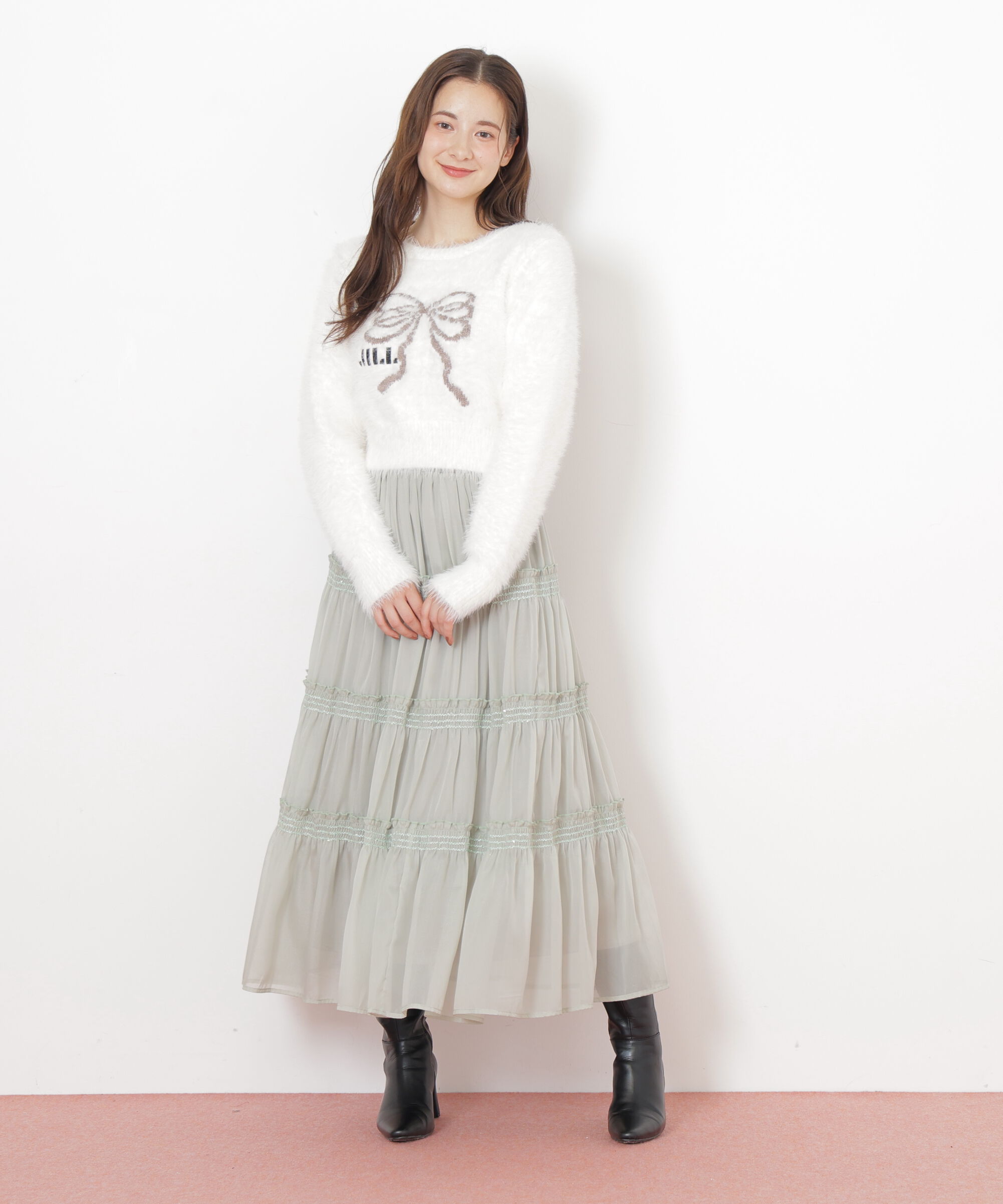  「シャイニーティアードスカート」|スカート|