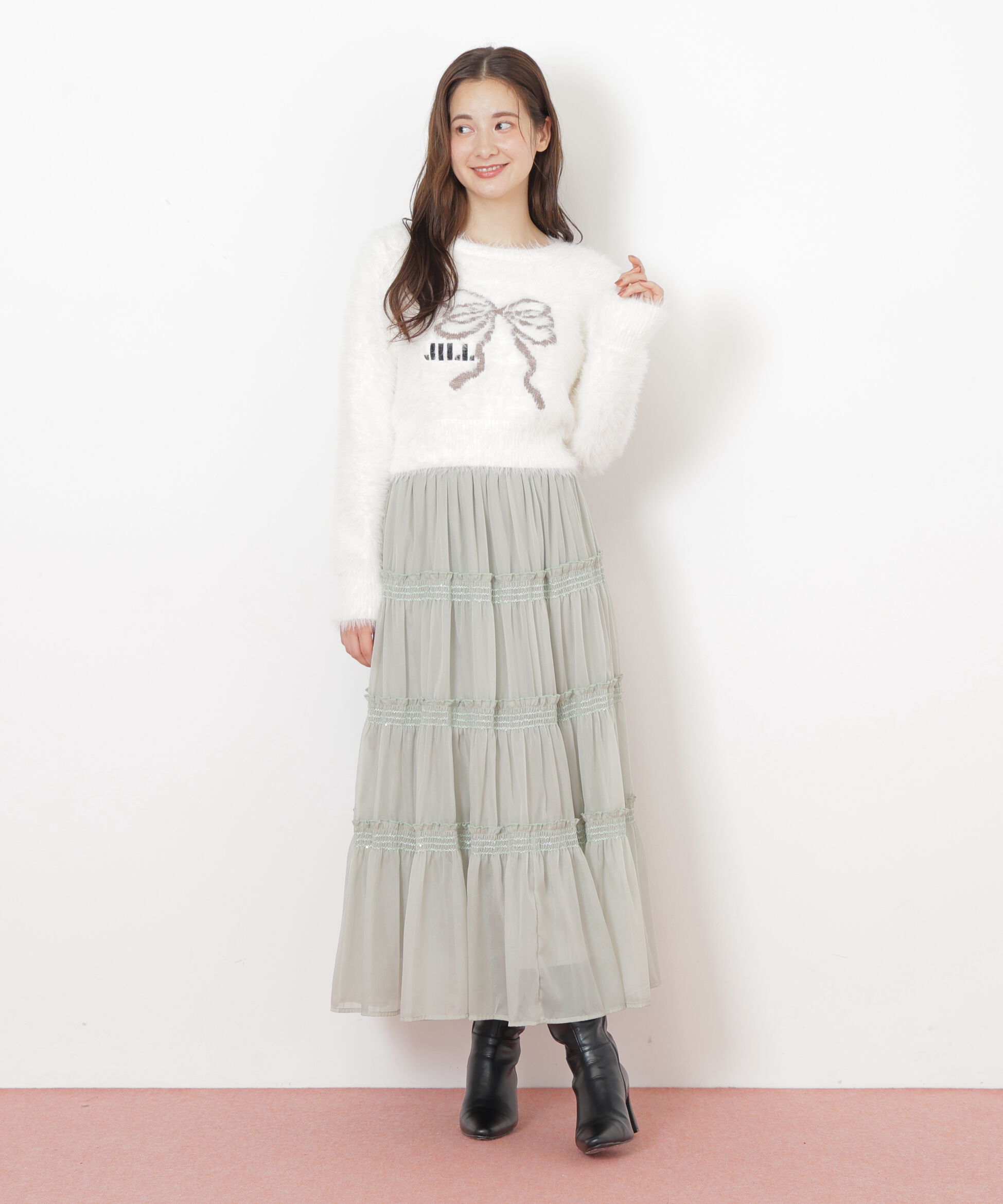  「シャイニーティアードスカート」|スカート|