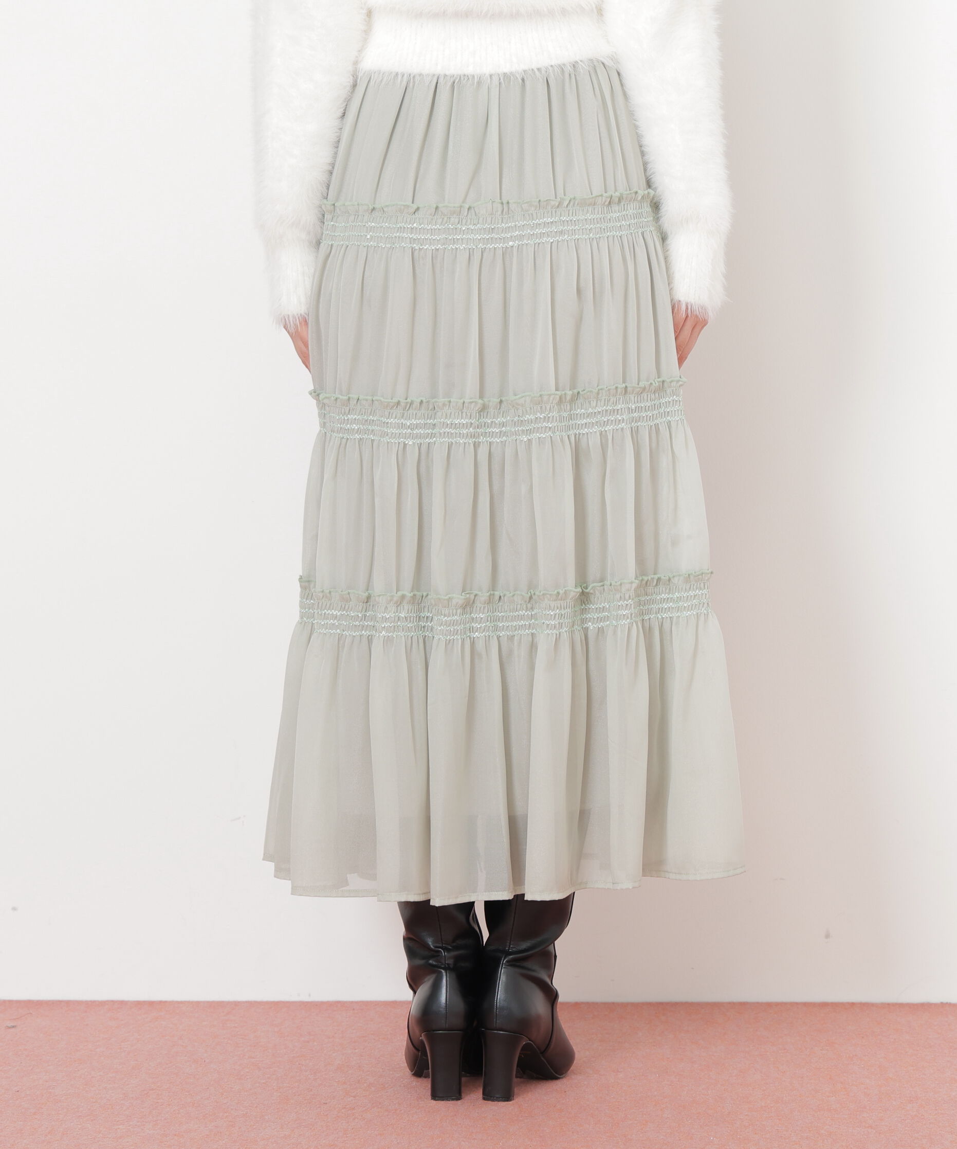  「シャイニーティアードスカート」|スカート|