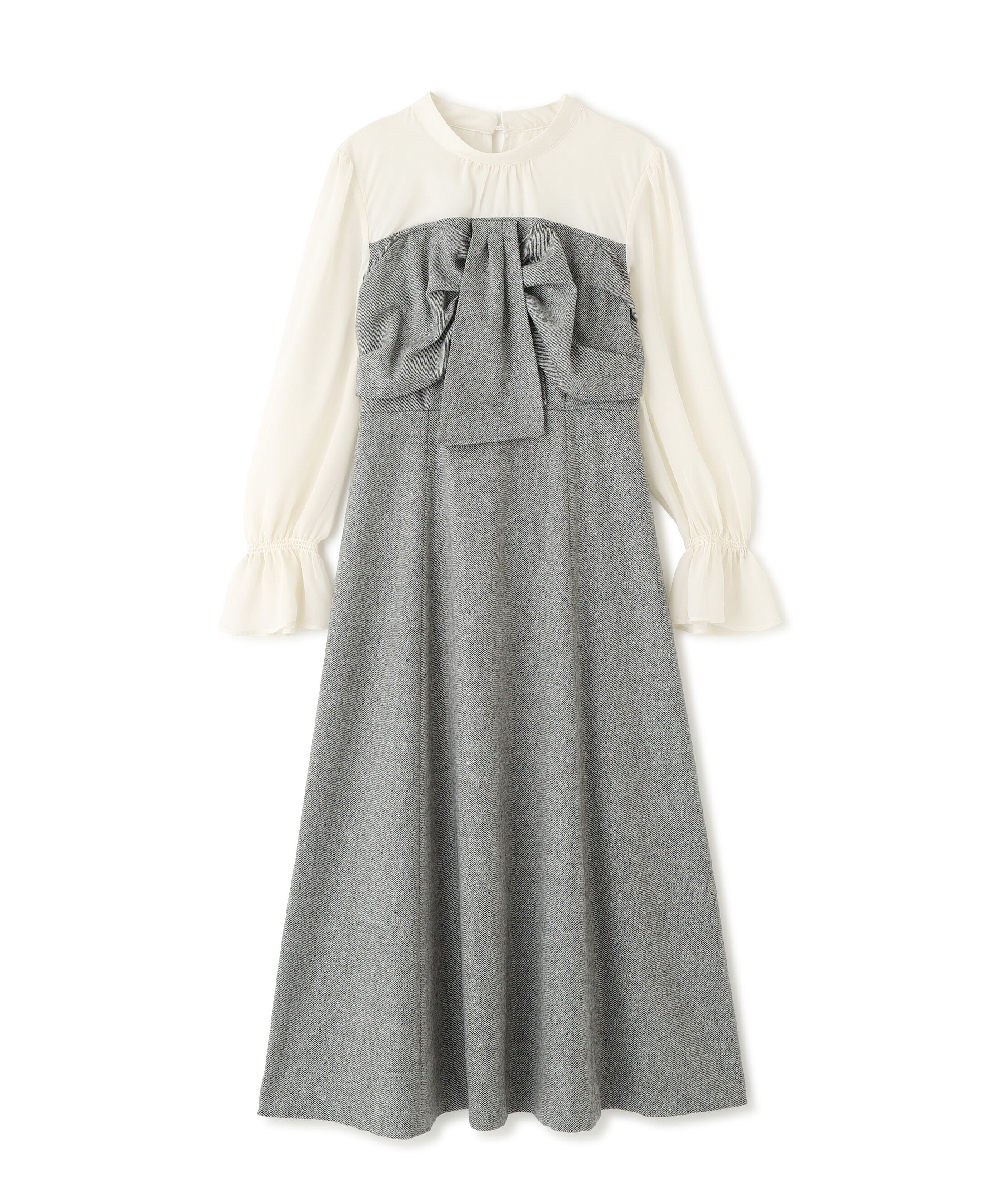 PROPORTION BODY DRESSING「フロントリボンミックスドッキングワンピース 25AW」|ワンピース|