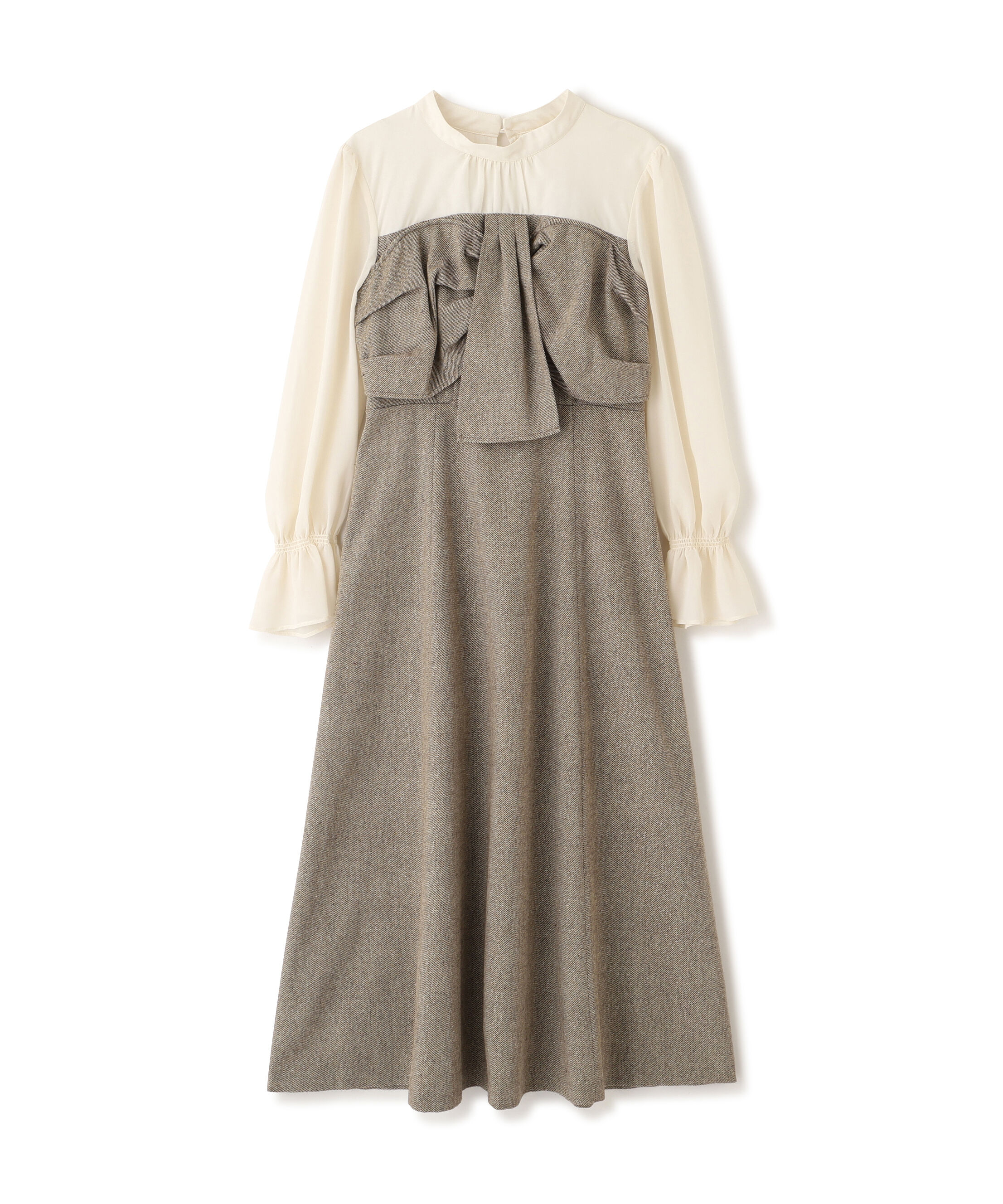 PROPORTION BODY DRESSING「フロントリボンミックスドッキングワンピース 25AW」|ワンピース|