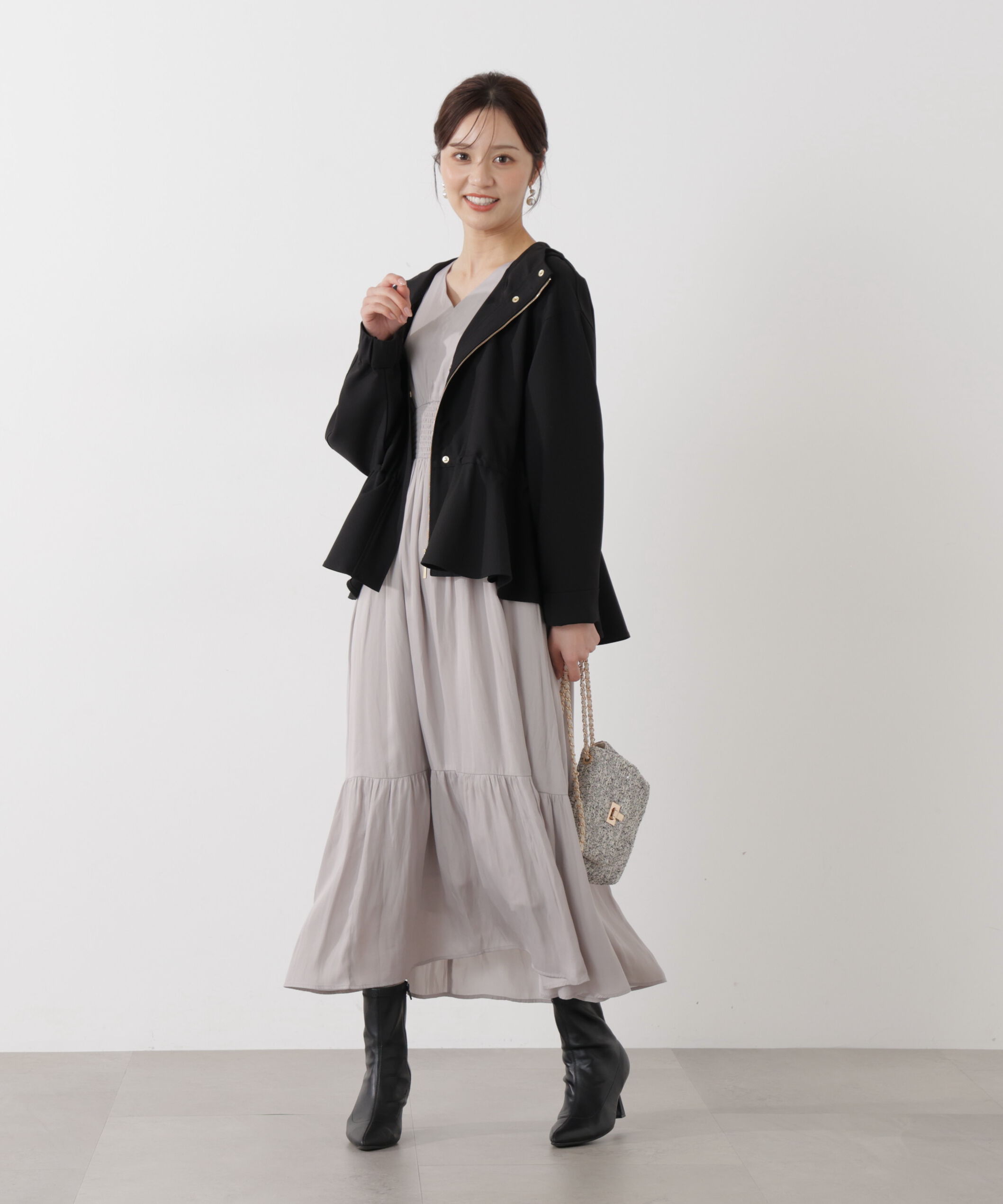 PROPORTION BODY DRESSING「タイ付きギャザーワンピース」|ワンピース|