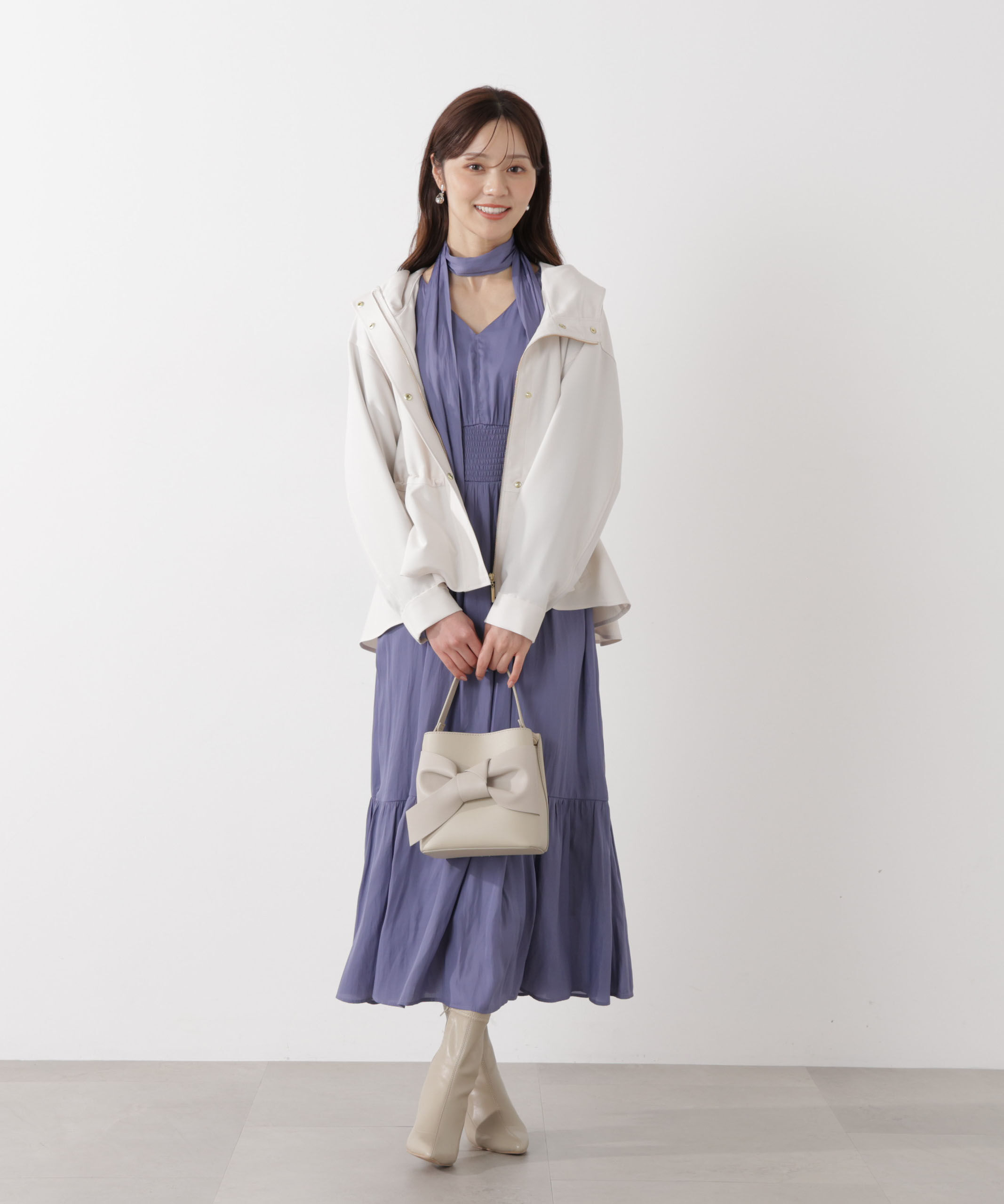 PROPORTION BODY DRESSING「タイ付きギャザーワンピース」|ワンピース|