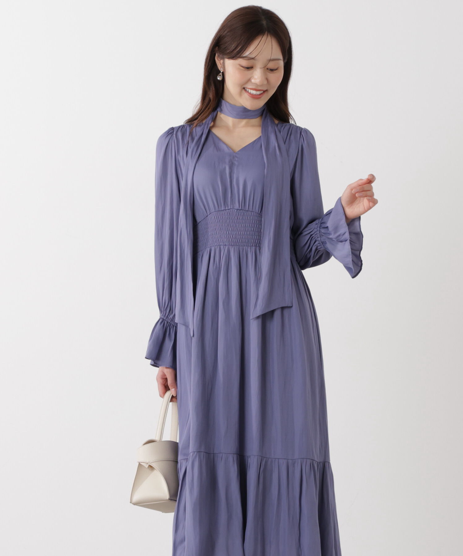 PROPORTION BODY DRESSING「タイ付きギャザーワンピース」|ワンピース|