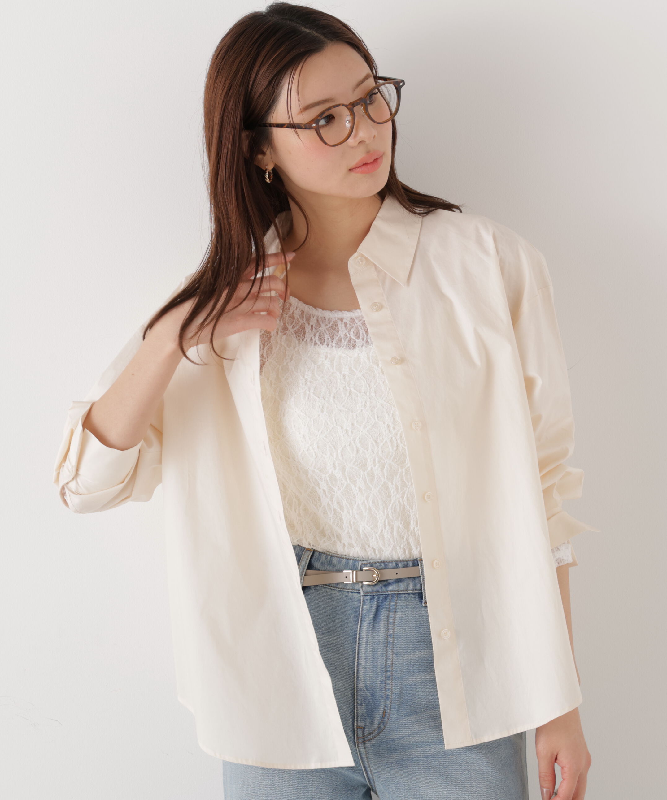 PROPORTION BODY DRESSING「〈a/mie〉オーバーシャツ　26SS」|シャツ・ブラウス|ピンクベージ