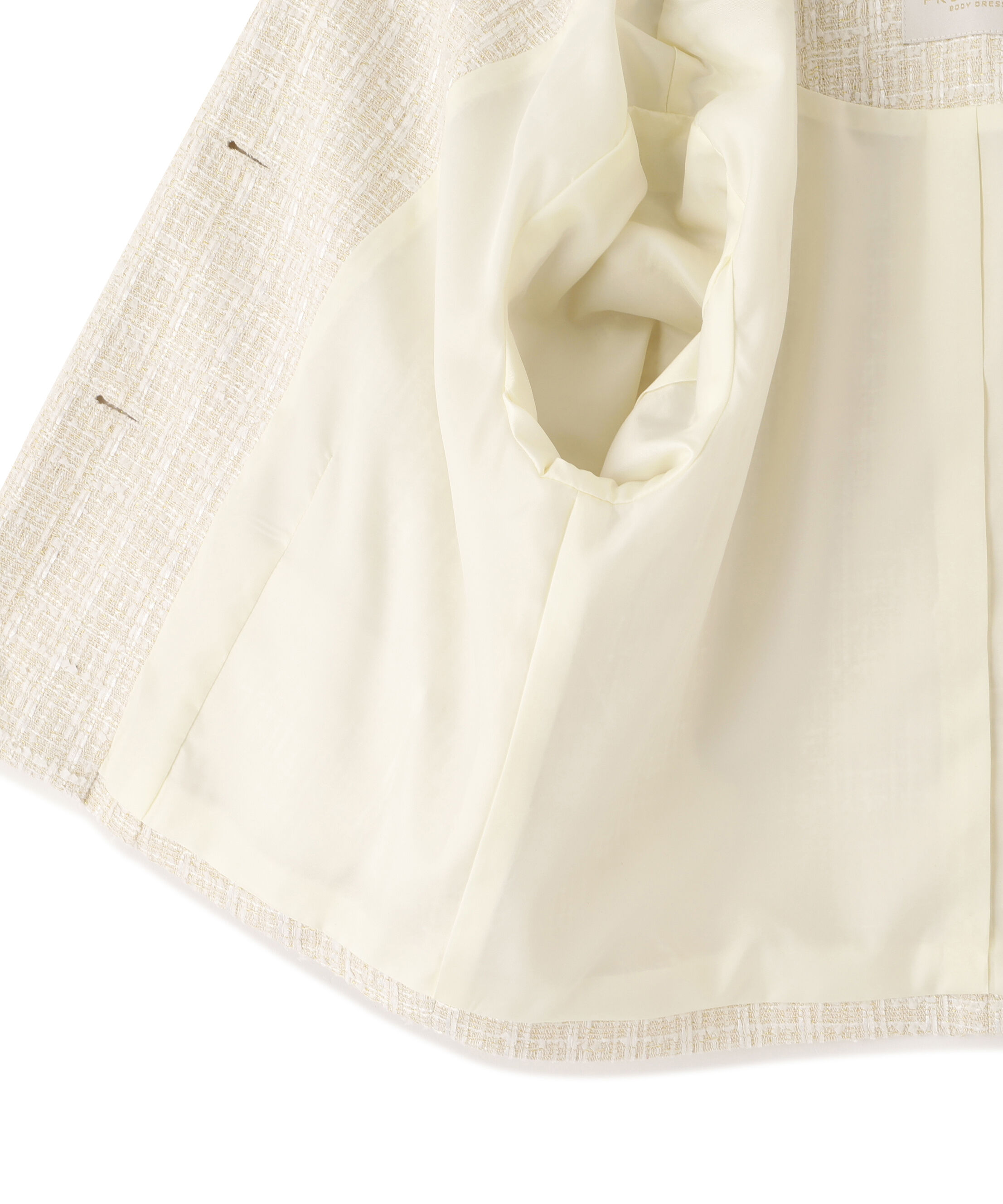 PROPORTION BODY DRESSING「ノーカラーツイードジャケット　26SS」|ブルゾン・スタジャン|