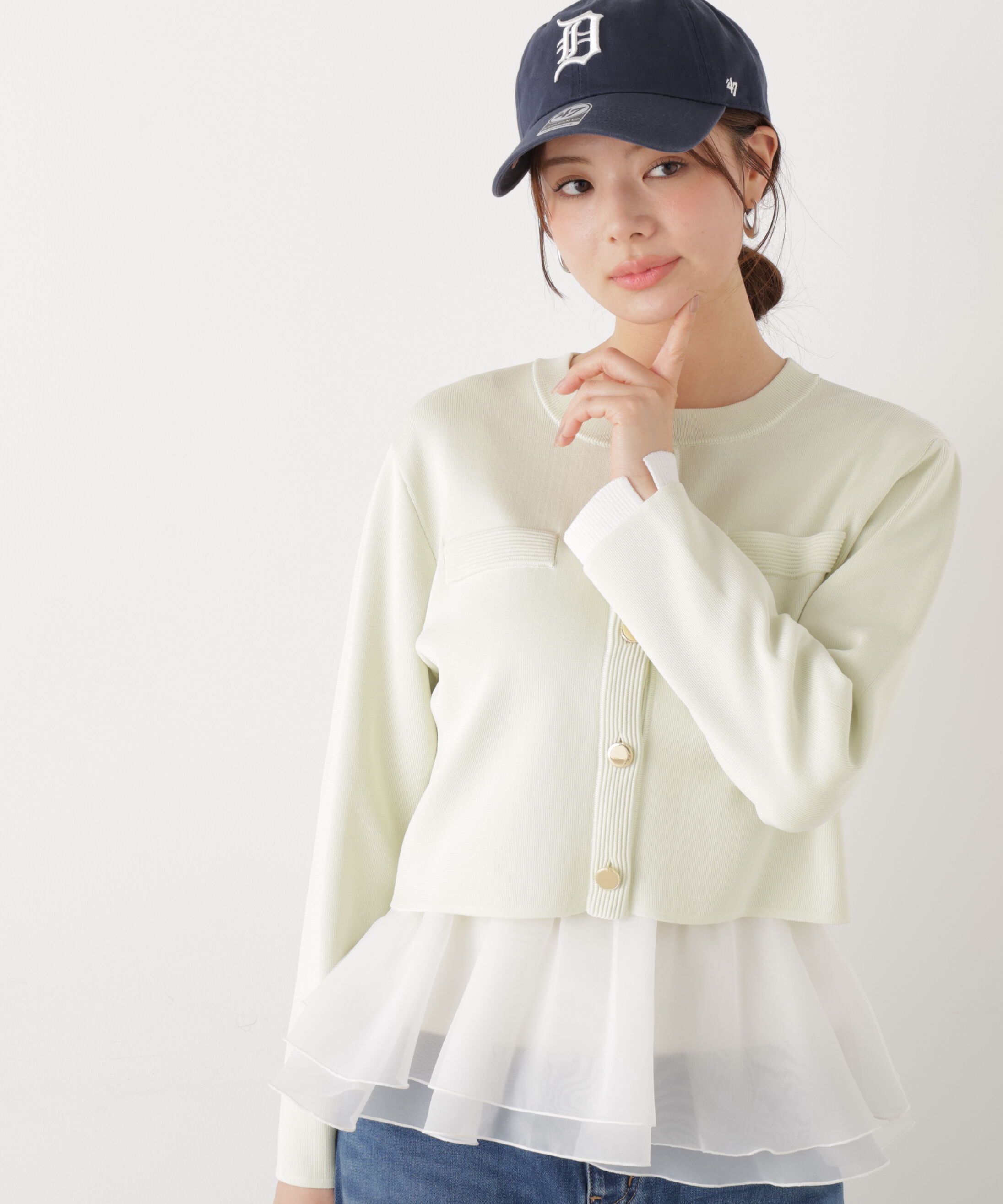 PROPORTION BODY DRESSING「〈a/mie〉シルク混ニットカーディガン　26SS」|ニット・セーター|