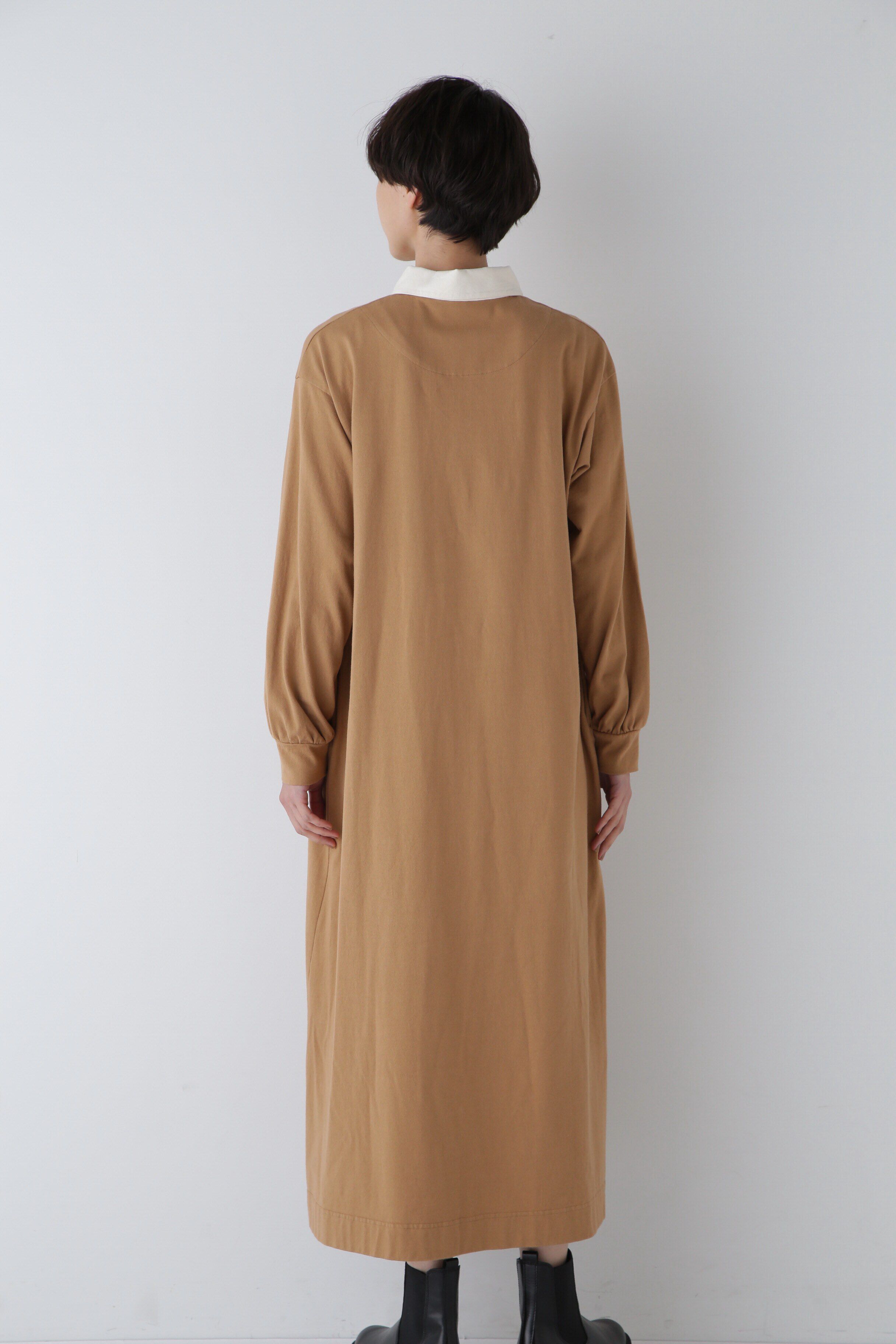  「◆コーヒー染め・30/2度詰天竺ワンピース」|ワンピース|