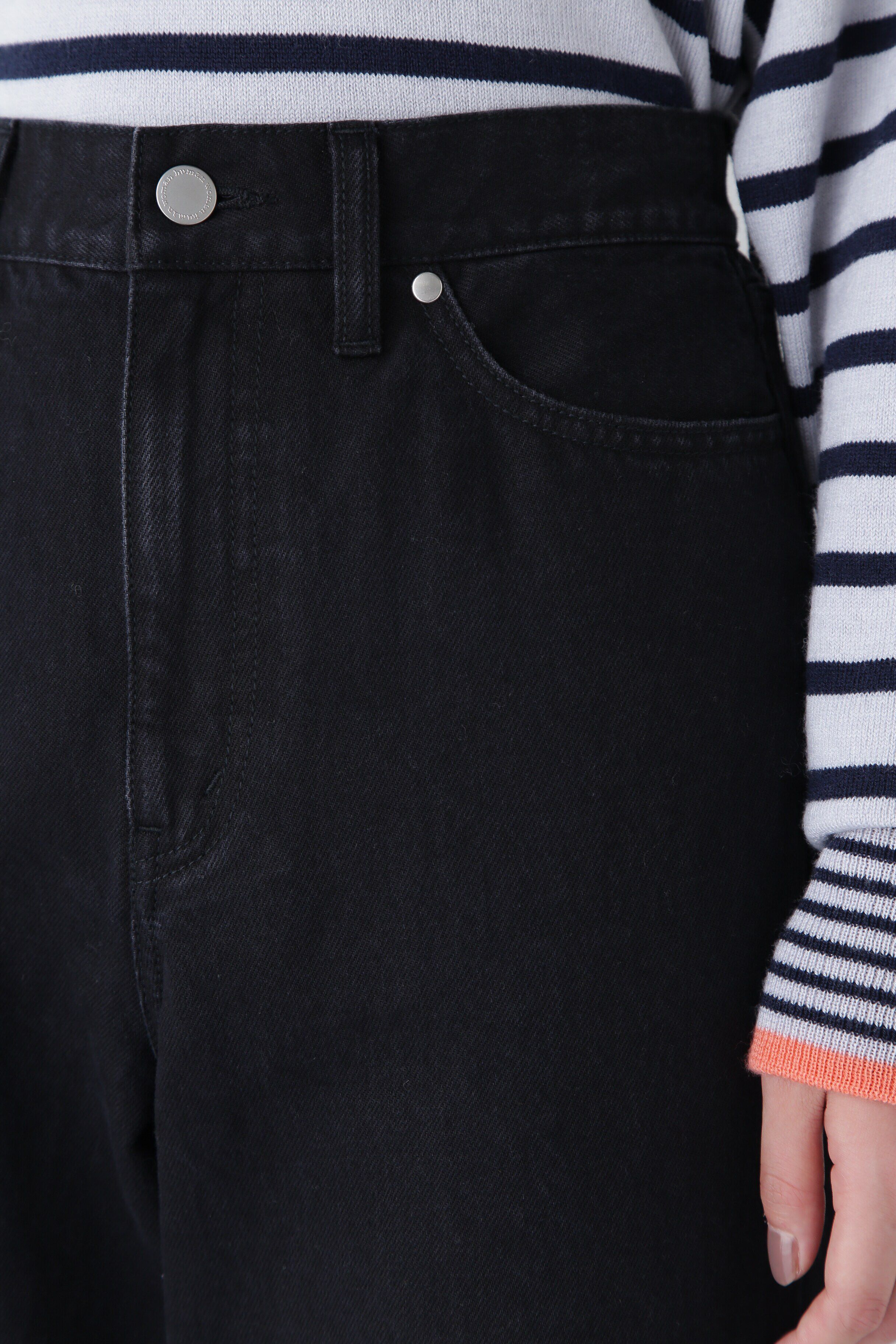  「◆１１ｏｚブラックデニムセミワイドパンツ」|その他|