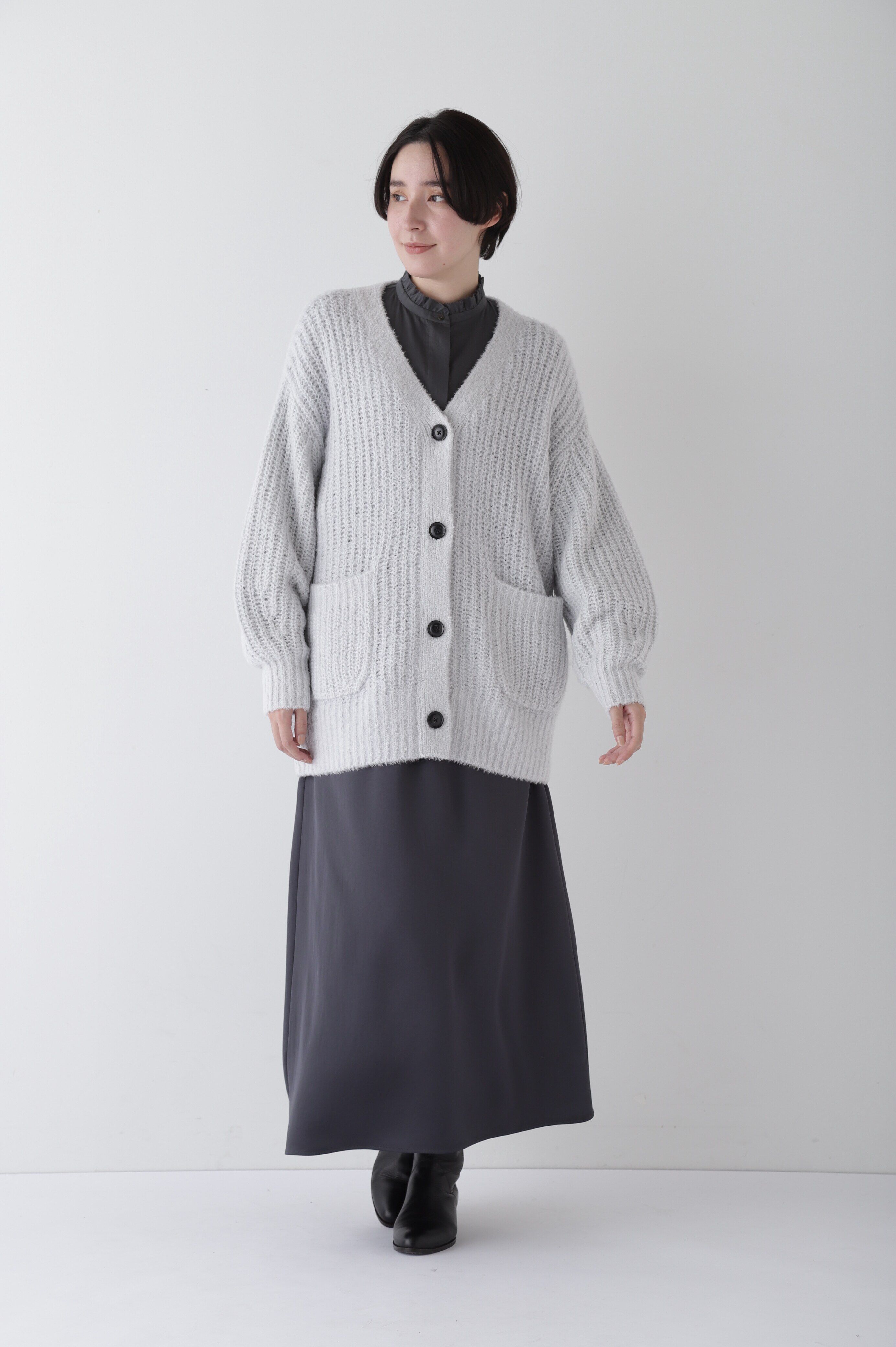  「◆ブークレ片畦2WAYはおり」|ニット・セーター|