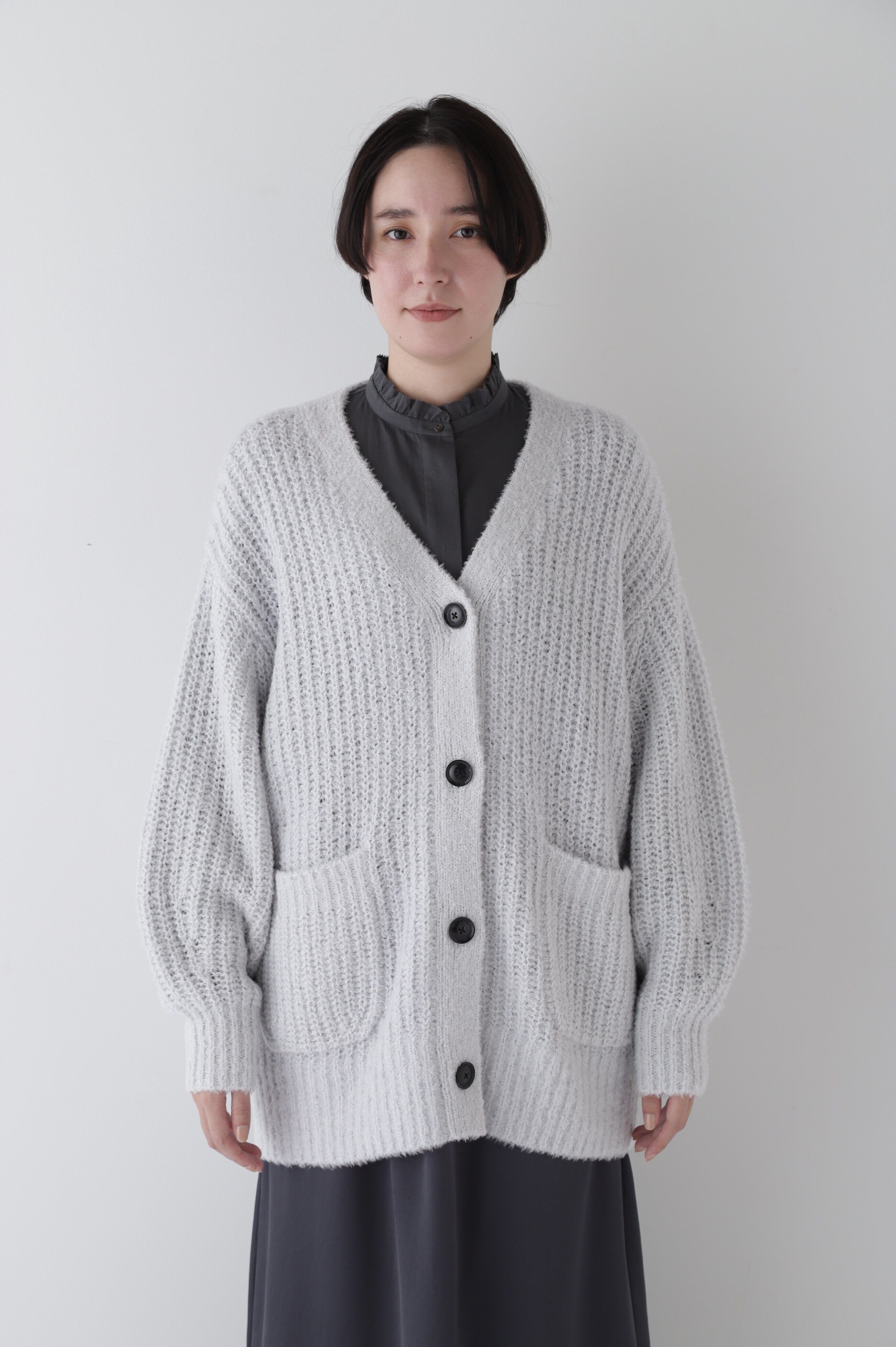  「◆ブークレ片畦2WAYはおり」|ニット・セーター|