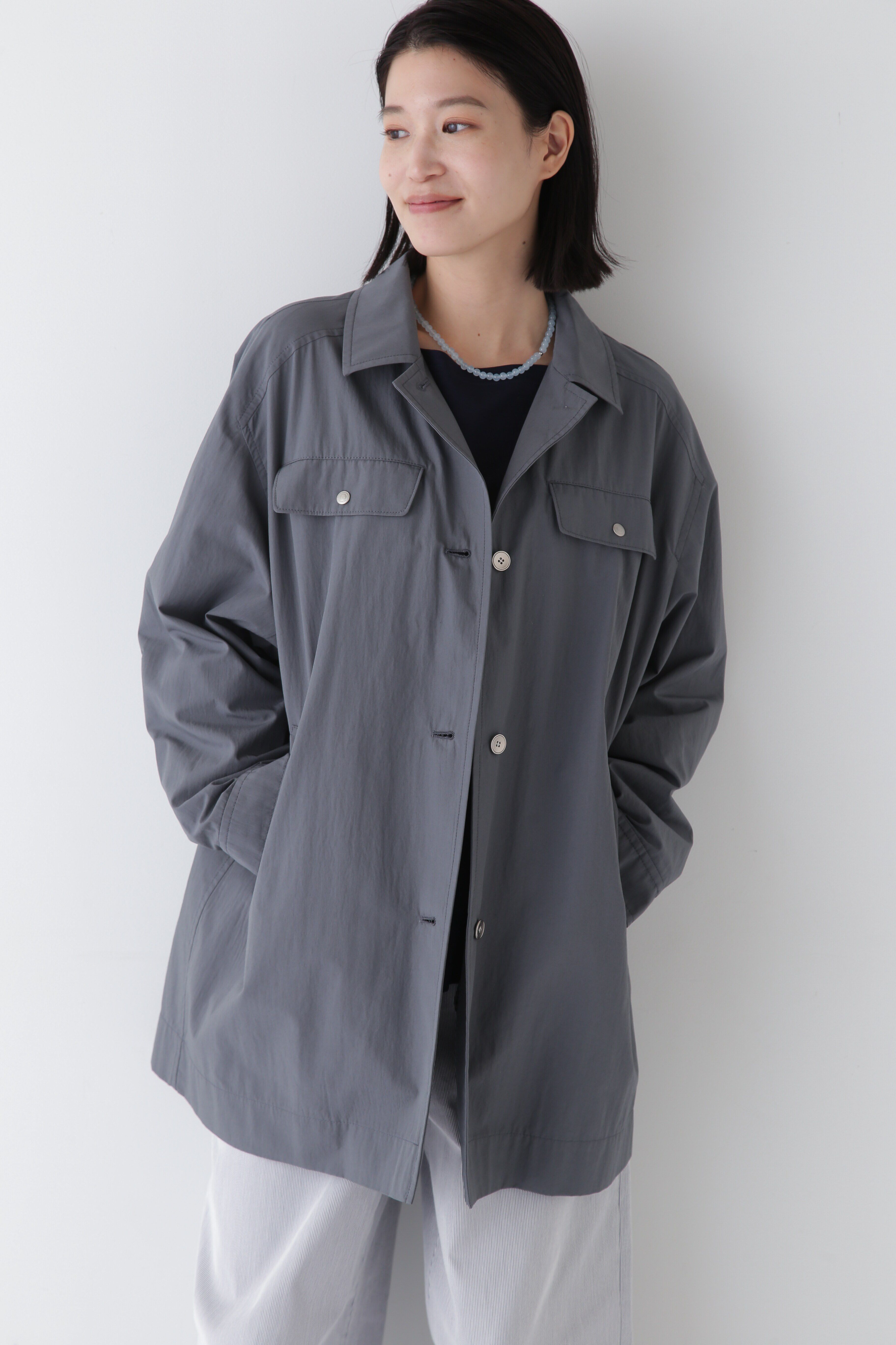  「◆コットンナイロンダンプユーティリティブルゾン」|ブルゾン・スタジャン|チャコール1