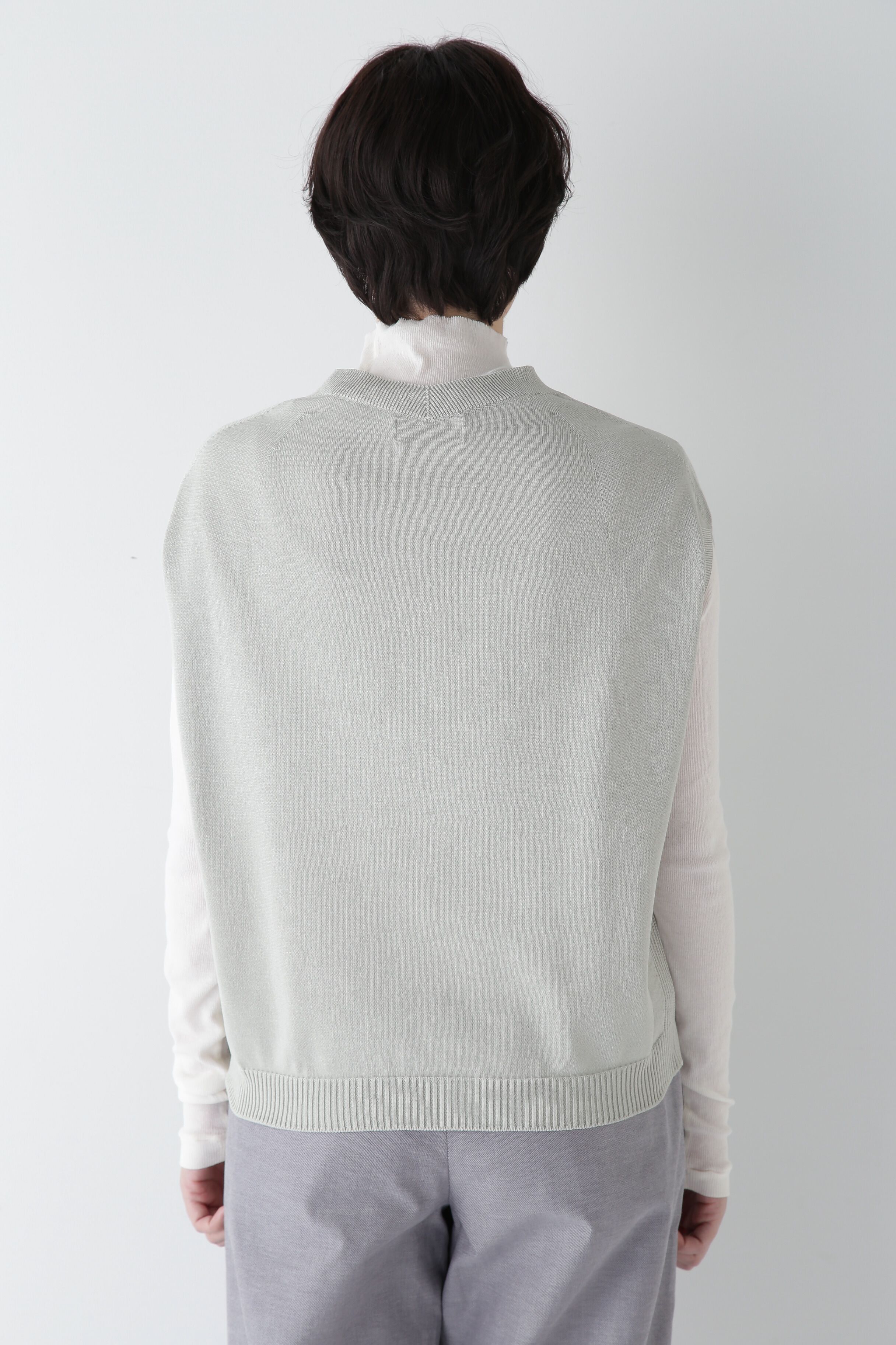  「◆【ウォッシャブル】ハイゲージクルーネックニットベスト」|ニット・セーター|