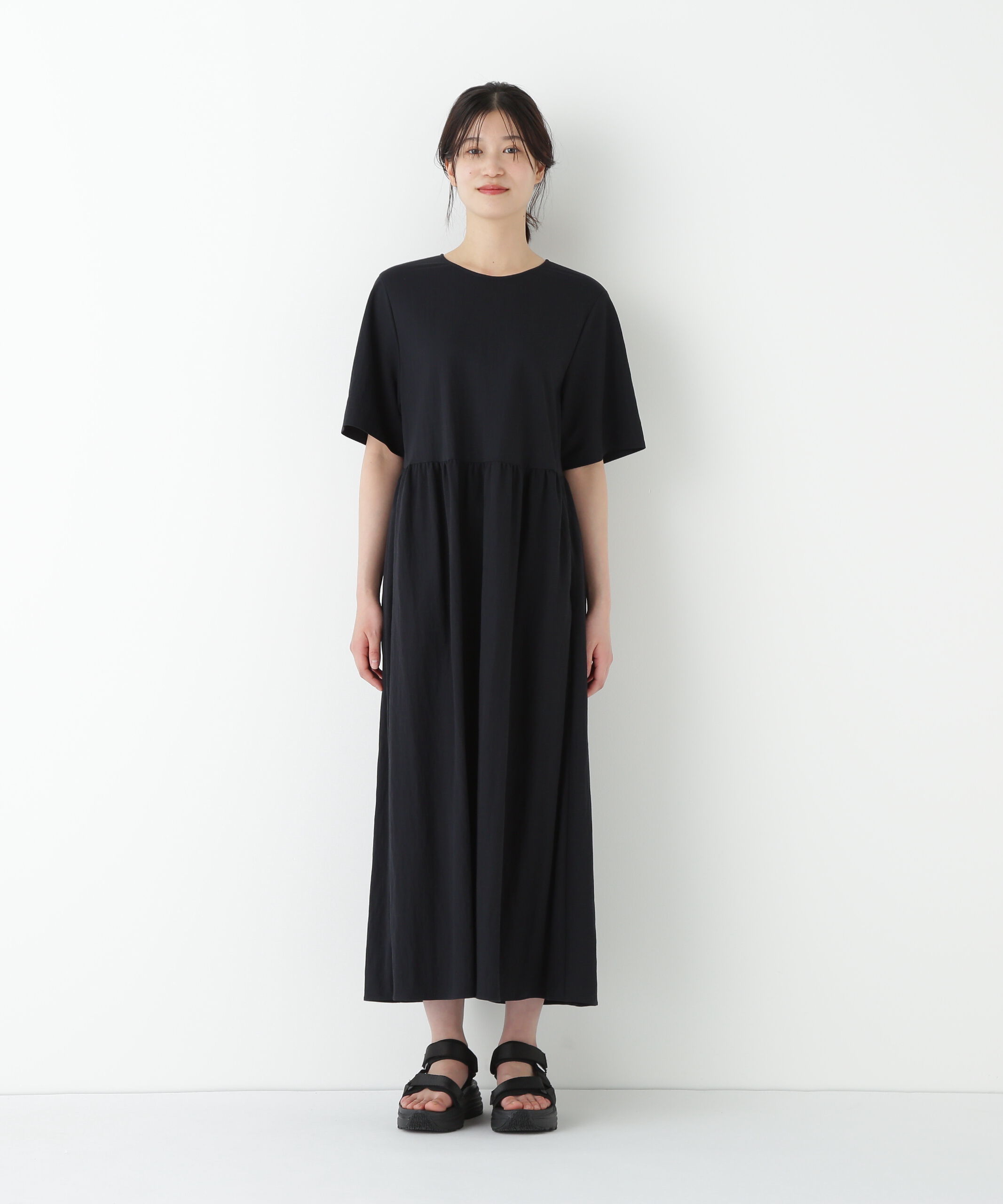  「◆ＲＮスムースギャザーＡラインワンピース」|ワンピース|