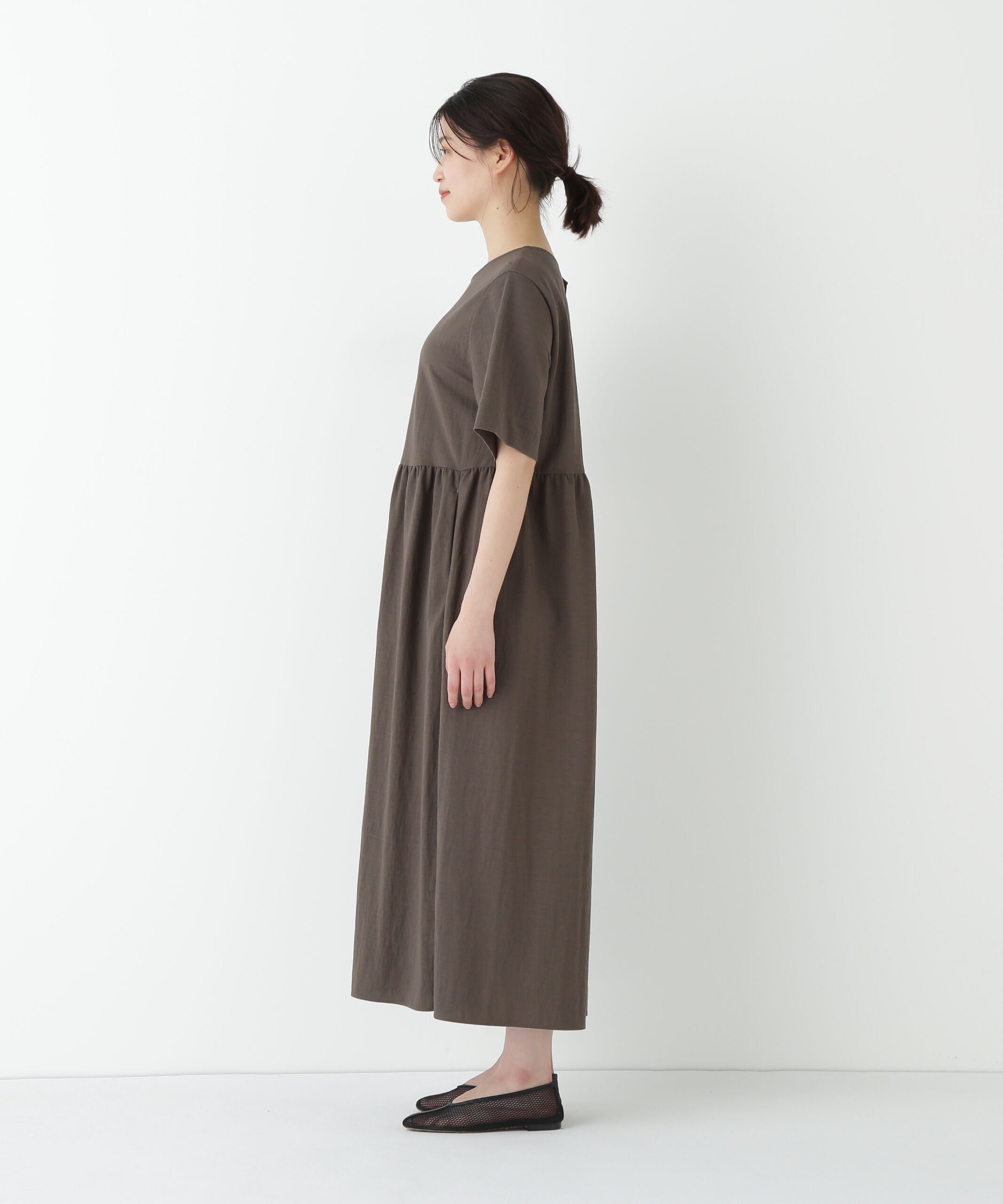  「◆ＲＮスムースギャザーＡラインワンピース」|ワンピース|