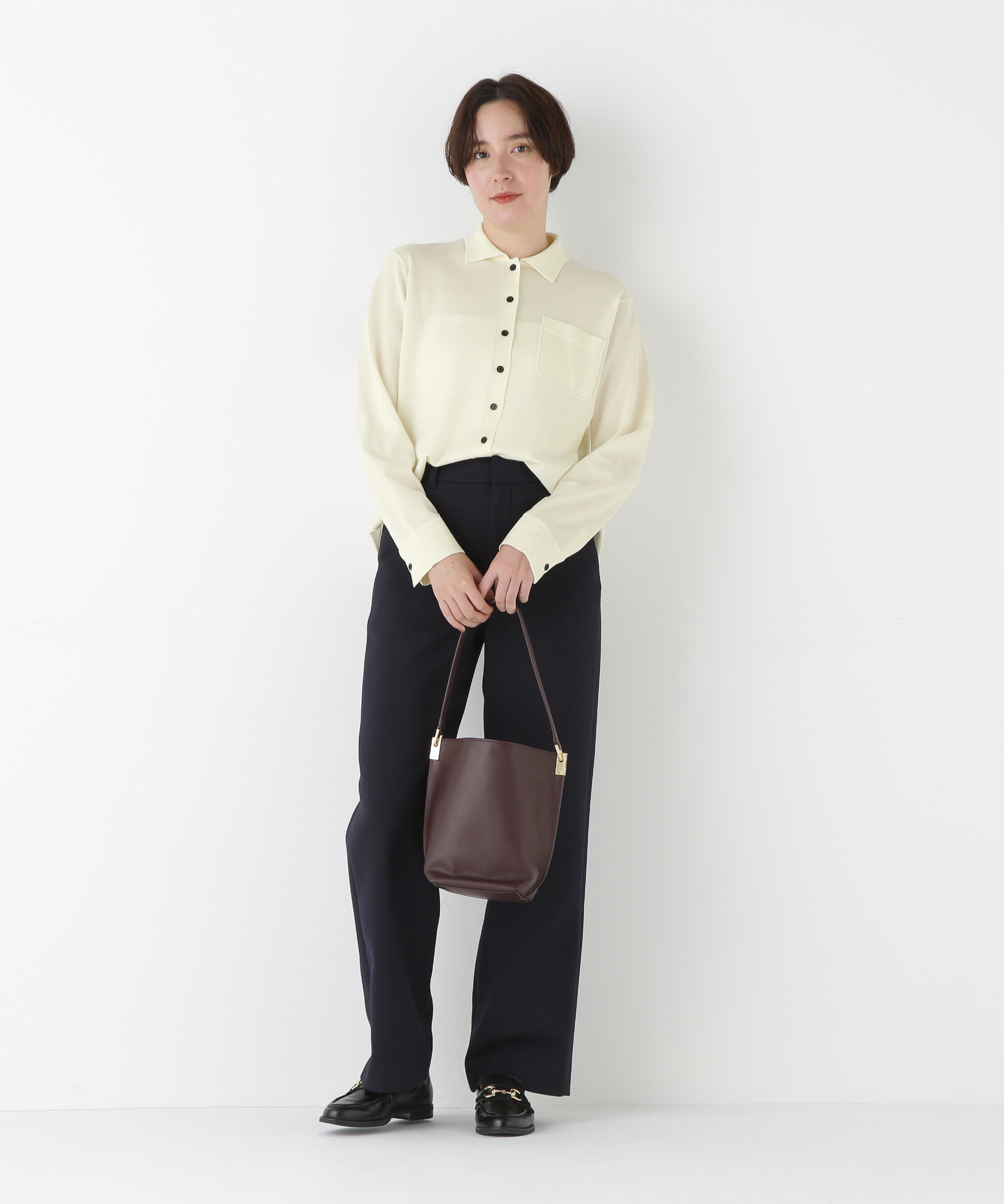  「◆クリアウール混ニットシャツ」|ニット・セーター|