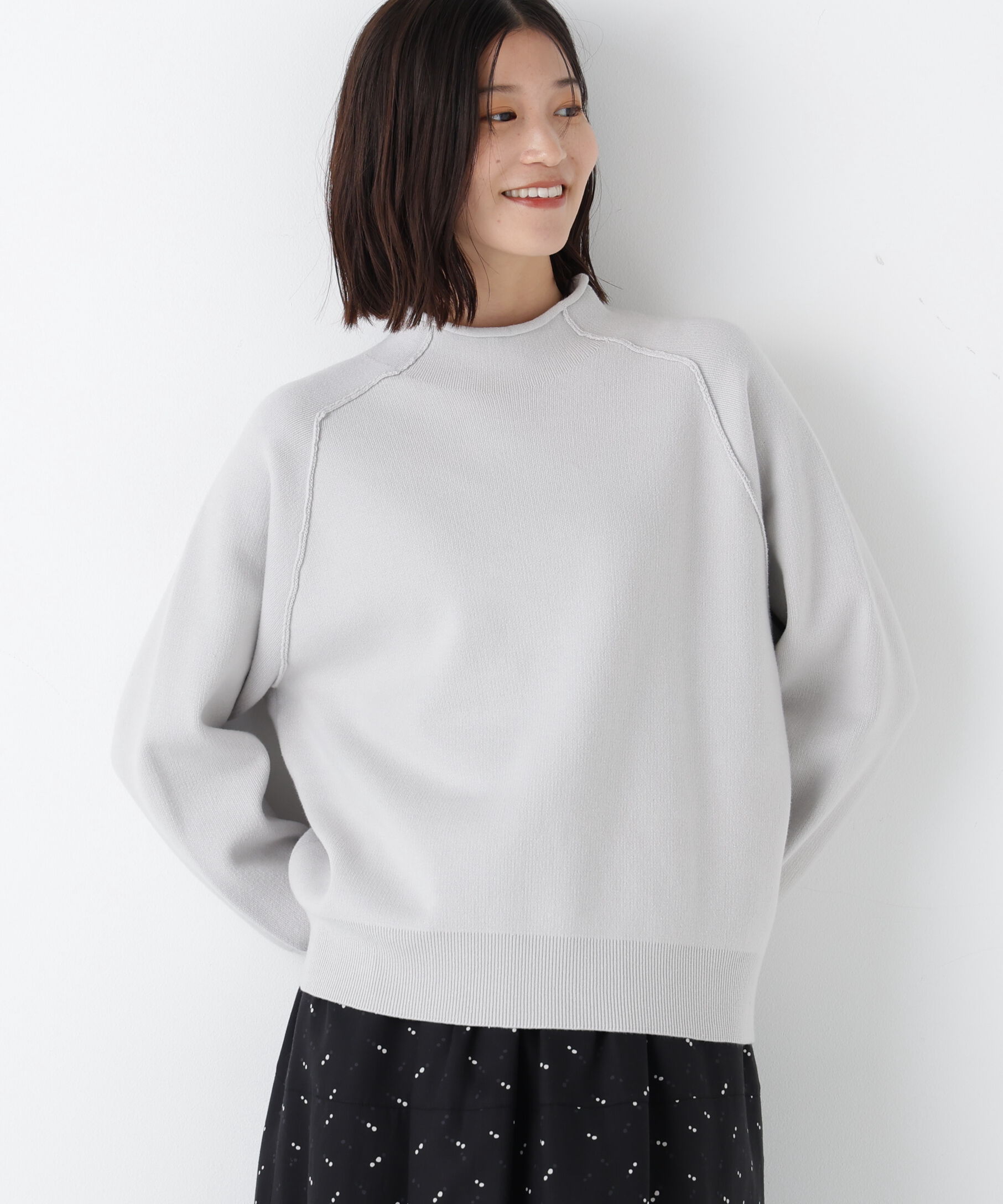  「◆コットンジャガードボトルネックＰＯ」|ニット・セーター|