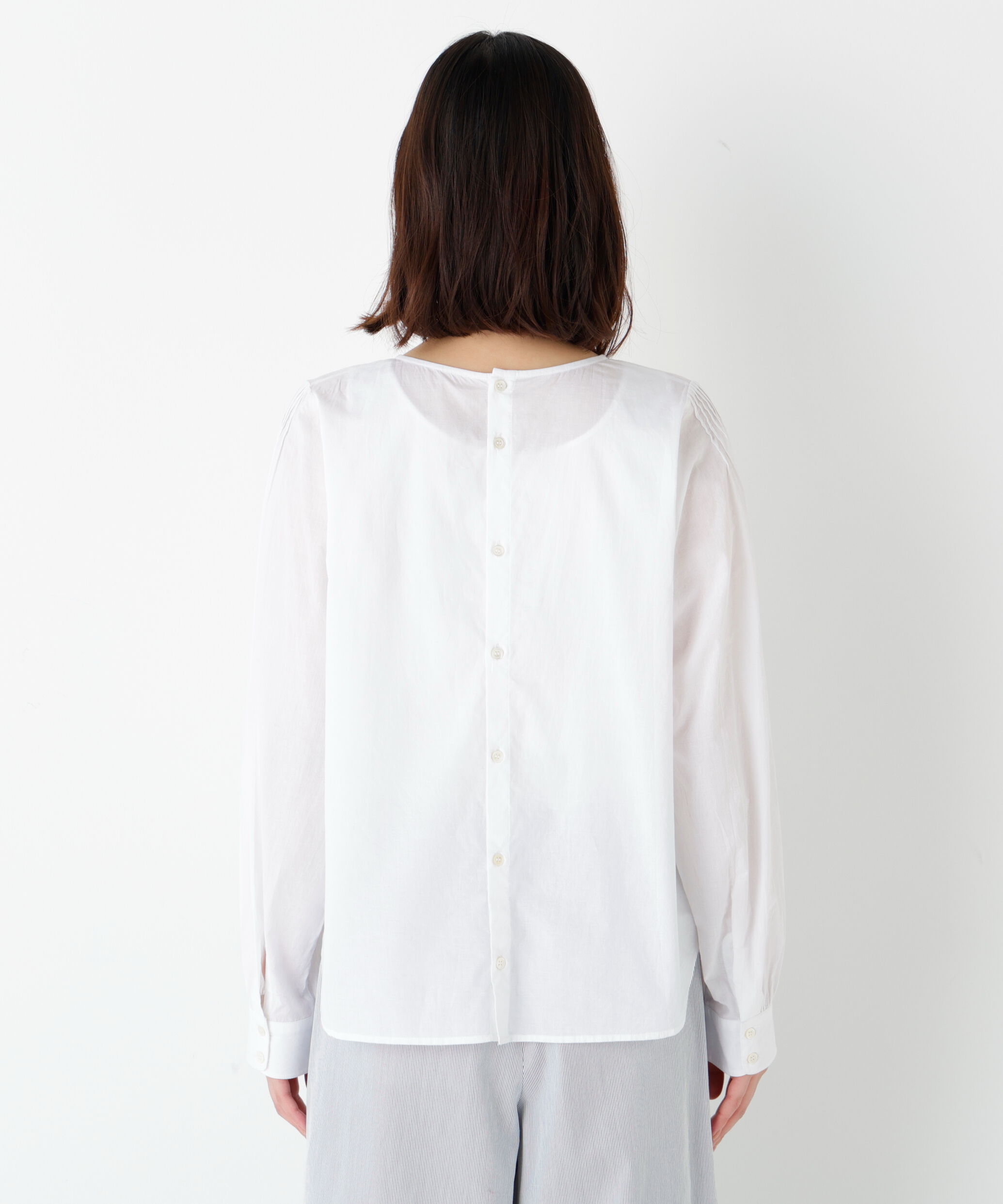  「◆インドキルトヨークノーカラーブラウス」|シャツ・ブラウス|